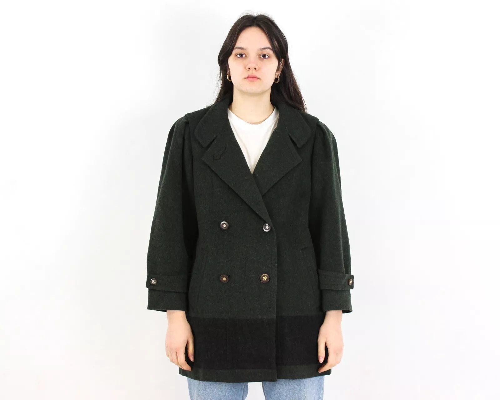 C&A × Vintage TIROLER LODEN Sixth Sense Wool Over Coat Trachten Jacket Size M / US 6-8 / IT 42-44 - 2 Thumbnail