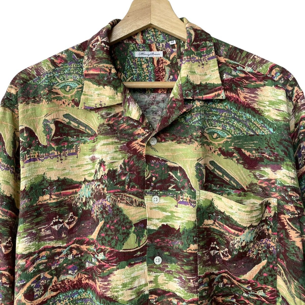 Harry Rosen Harry Rosen Canada Rayon Blend Nature Print Luxury Shirt Size US L / EU 52-54 / 3 - 3 Thumbnail