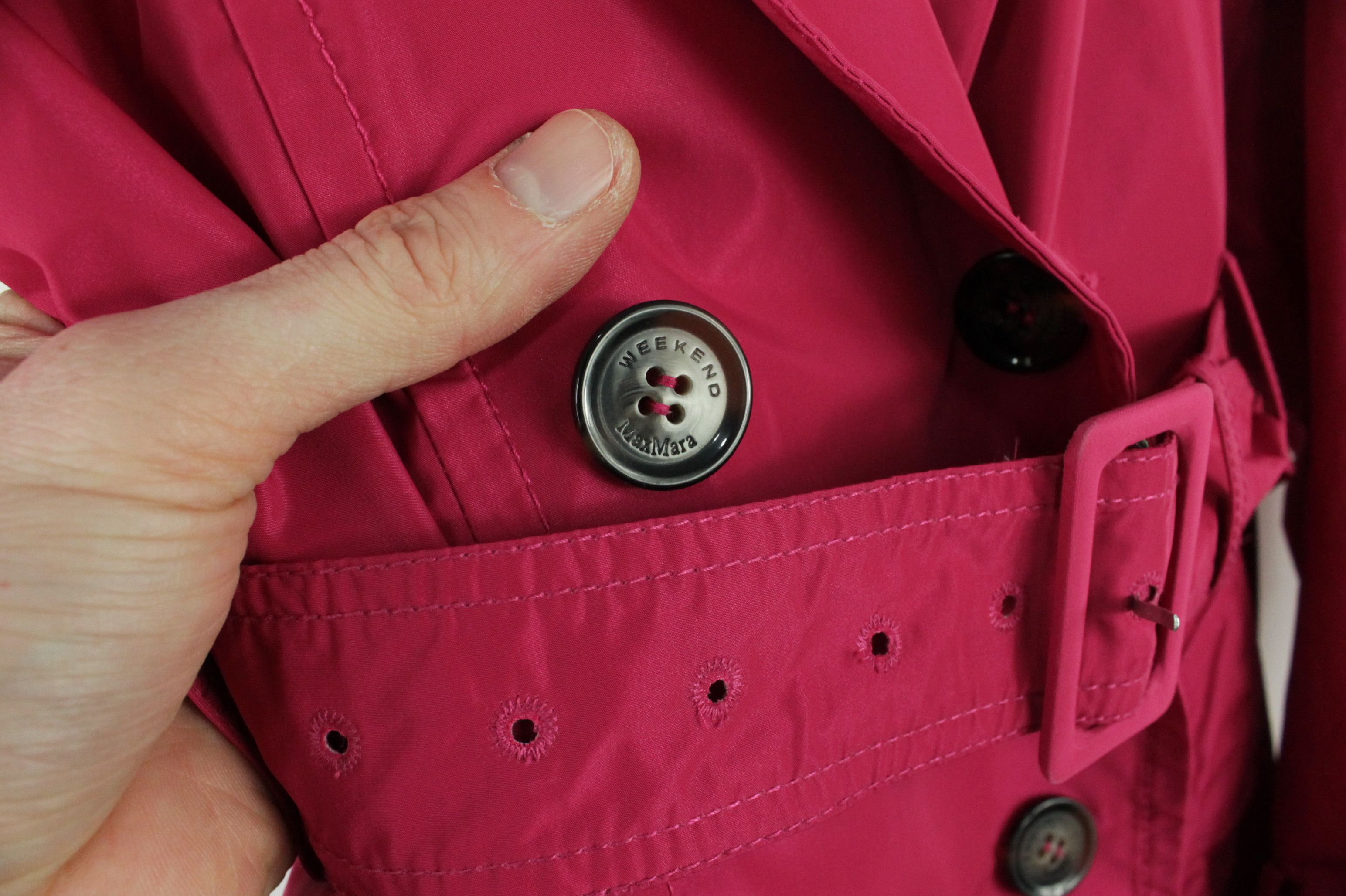 Weekend Max Mara Weekend Max Mara Double-Breasted Belted Pink Trench Coat Size S / US 4 / IT 40 - 7 Thumbnail