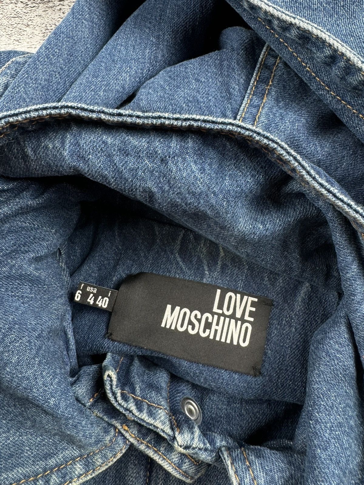 Love Moschino Moschino Made in Italy Denim Jeans Trench Coat Jacket Size S / US 4 / IT 40 - 14 Thumbnail