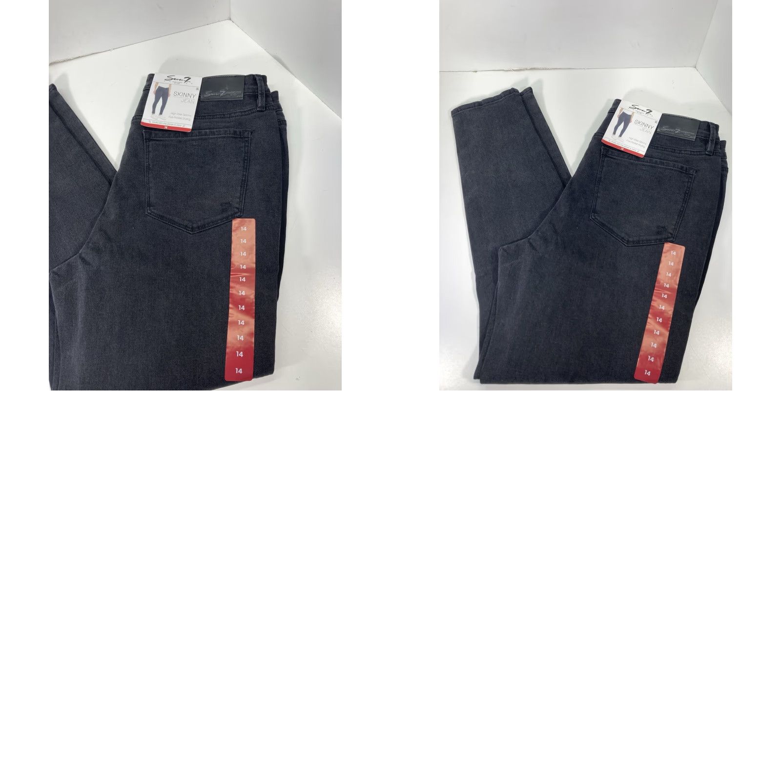 Vintage Seven7 Skinny Jeans Women Size 14 34X30 Black Denim High Rise Stretch NWT Size 36" / US 14 / IT 50 - 9 Thumbnail