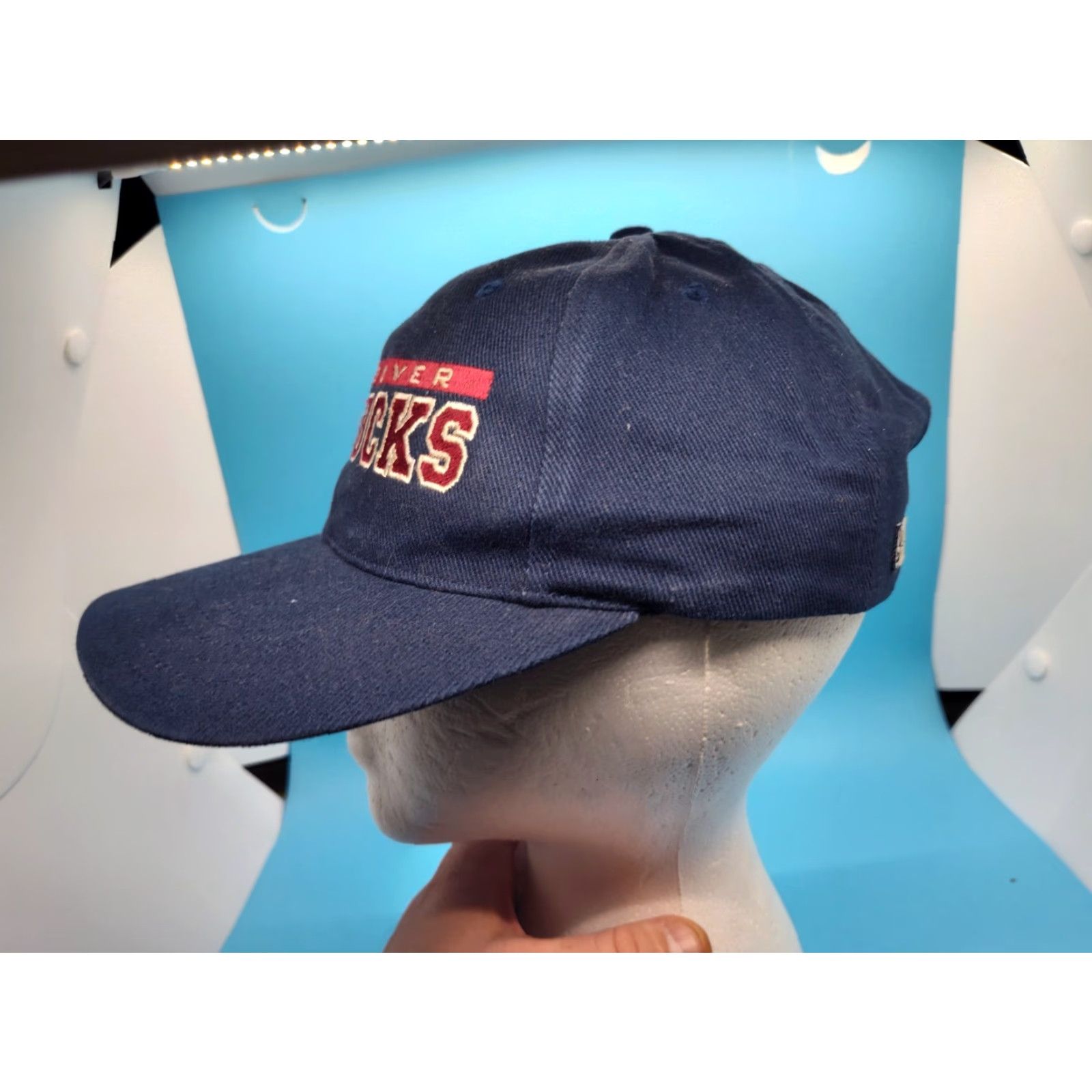 NHL VINTAGE Gear For Sports Vancouver Canucks Strapback Hat Adjustable One Size Blue NHL Y2K Mens Size ONE SIZE - 5 Thumbnail