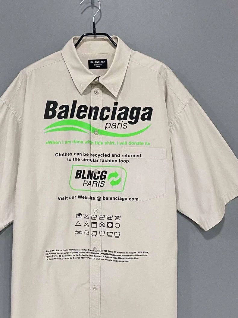 Balenciaga Balenciaga Environmental protection letter logo short slee Size US S / EU 44-46 / 1 - 2 Thumbnail