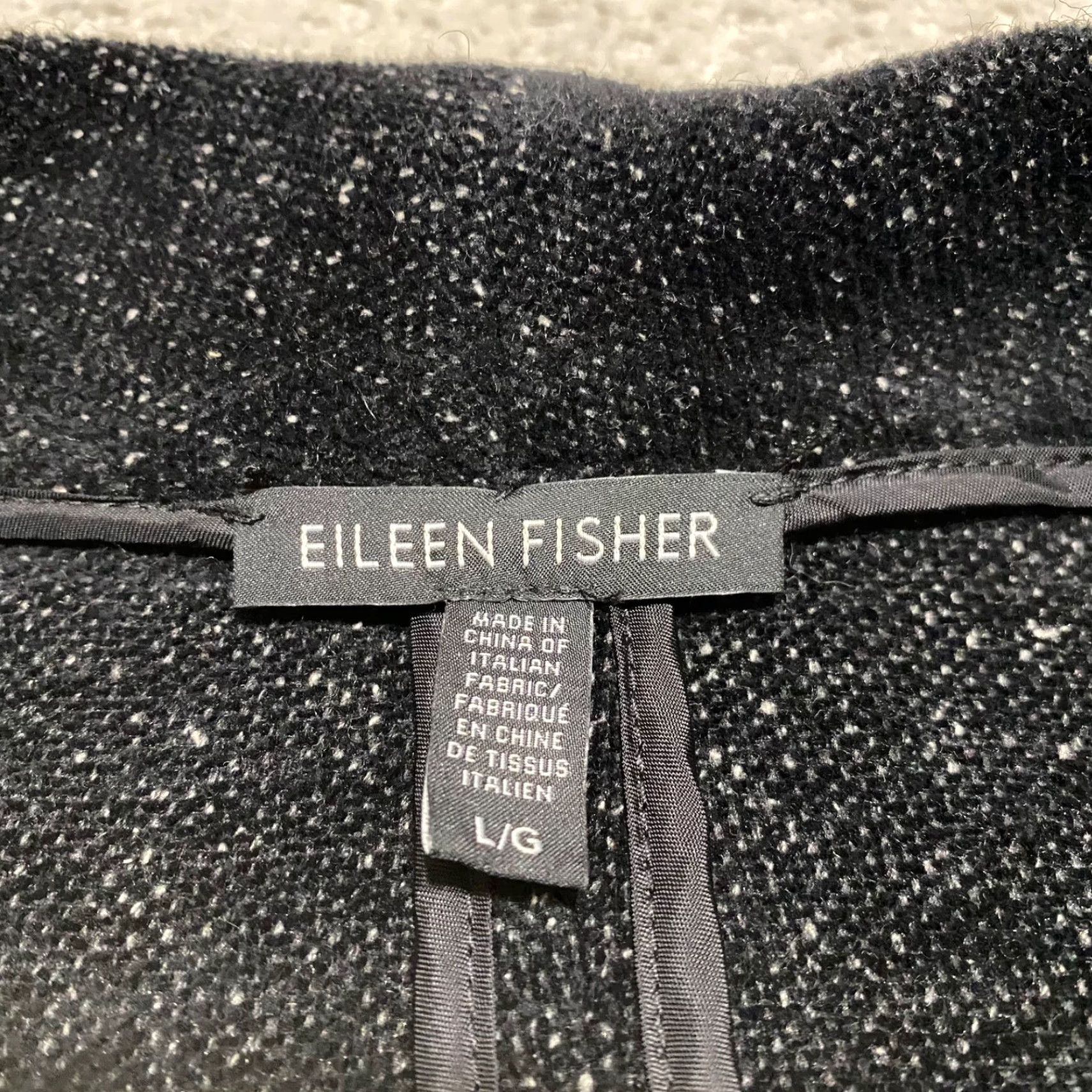 Eileen Fisher Eileen Fisher Jacket Womens Large Black Open Front Knit Wool Short Sleeve? Size L / US 10 / IT 46 - 3 Thumbnail