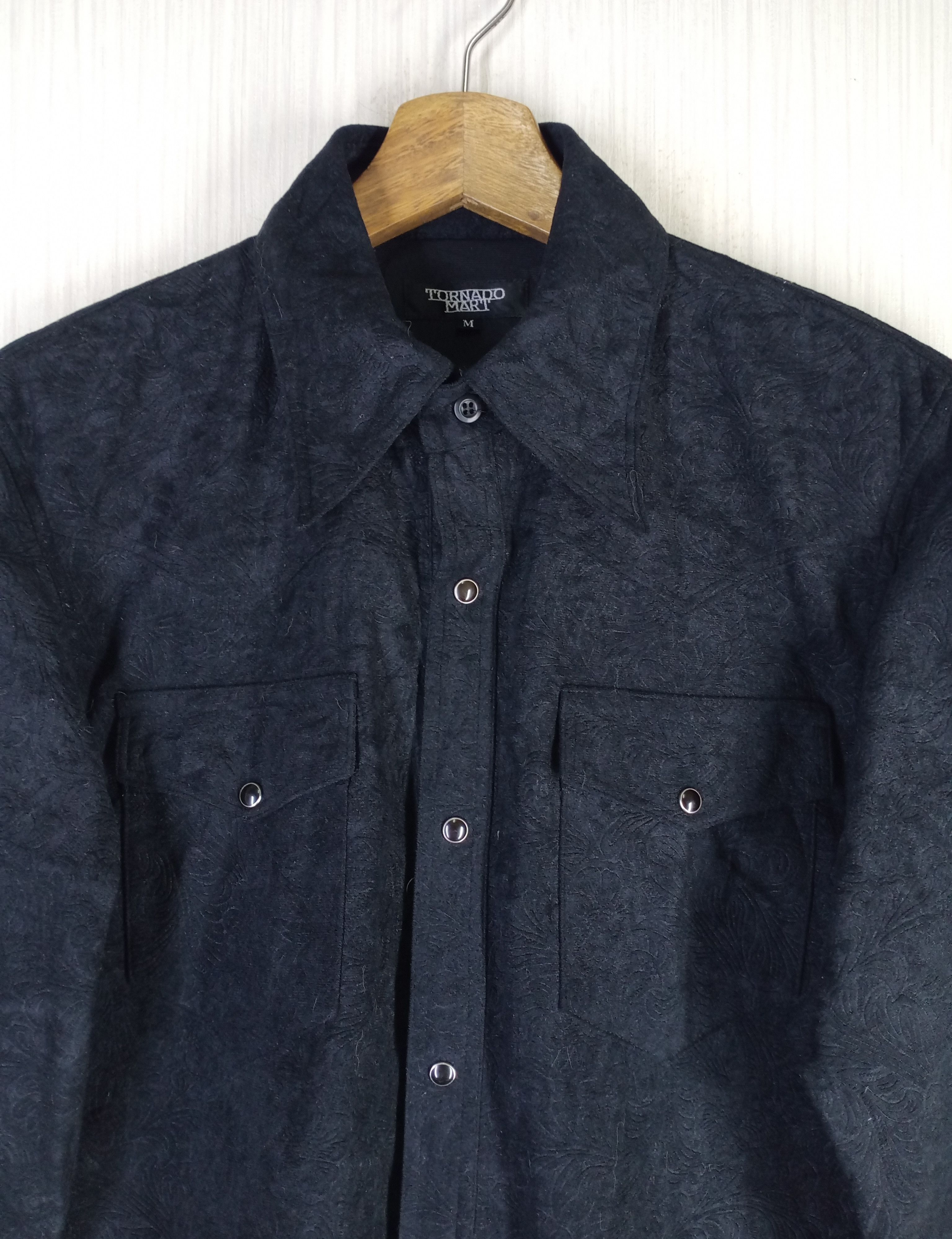 Tornado Mart Rare Tonardo Mart Black Floral Western Snap Shirt Size US M / EU 48-50 / 2 - 2 Thumbnail