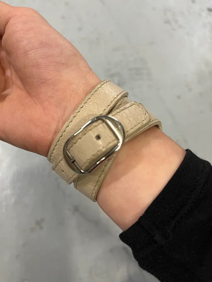 Balenciaga Balenciaga City Beige Studded Leather Bracelet Size ONE SIZE - 4 Thumbnail