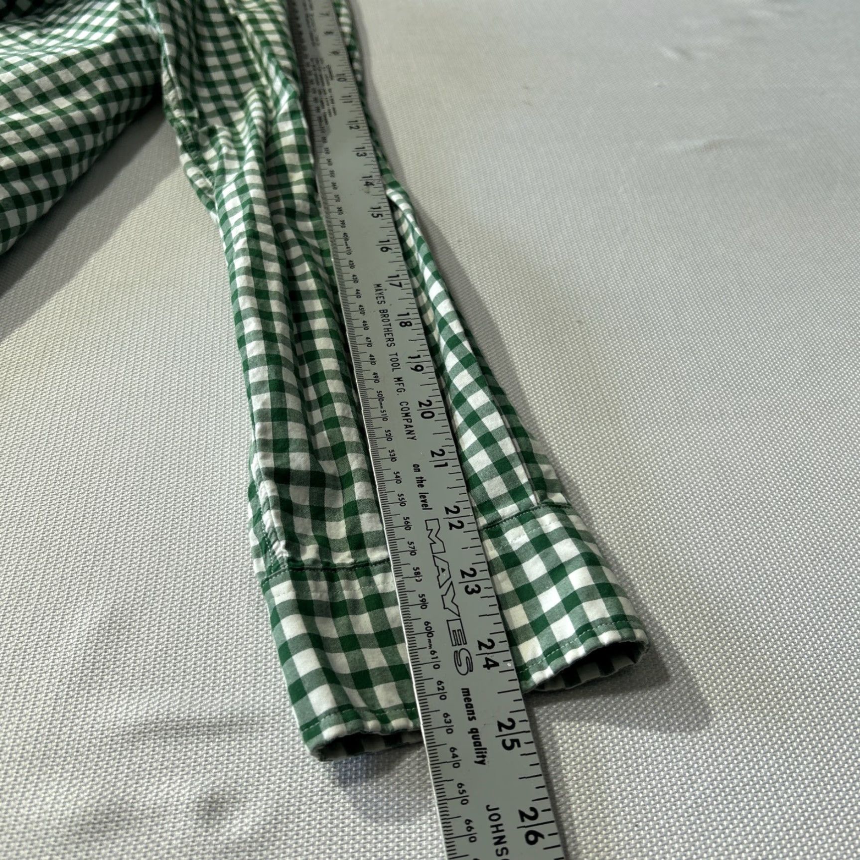 Polo Ralph Lauren Ralph Lauren Mens Dress Shirt Green Gingham Classic Fit Purple Pony Button-Down Long Sleeve Casual Button-Up Shirt M Size 40R - 6 Thumbnail