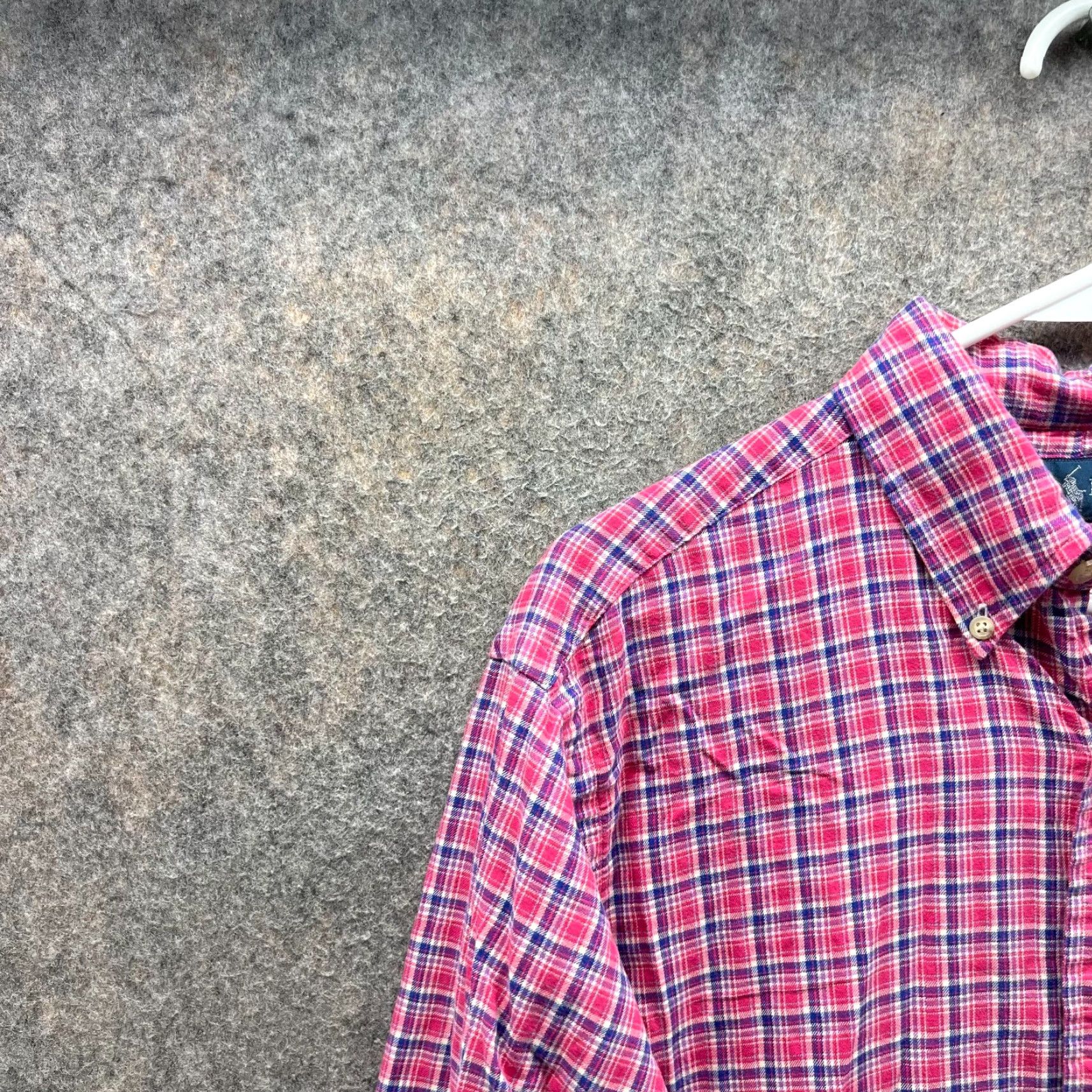 Ralph Lauren VINTAGE Ralph Lauren Shirt Men Medium Pink Button Up Classic Tattersall Plaid Size US M / EU 48-50 / 2 - 7 Thumbnail
