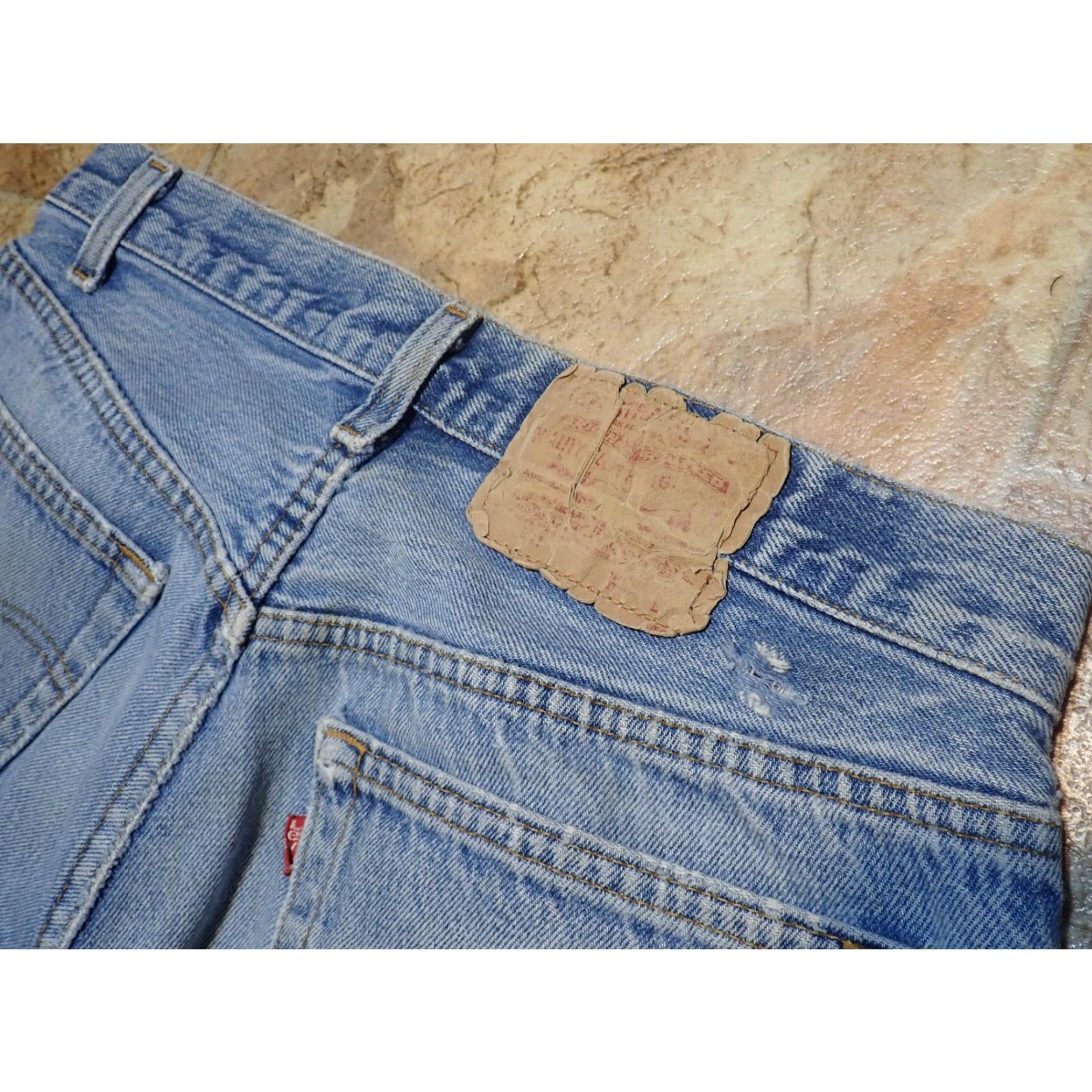Levi's VINTAGE Levi's 501 Blue Jeans Distressed 31W 29L 80s Button Fly Mens Size US 29 - 3 Thumbnail