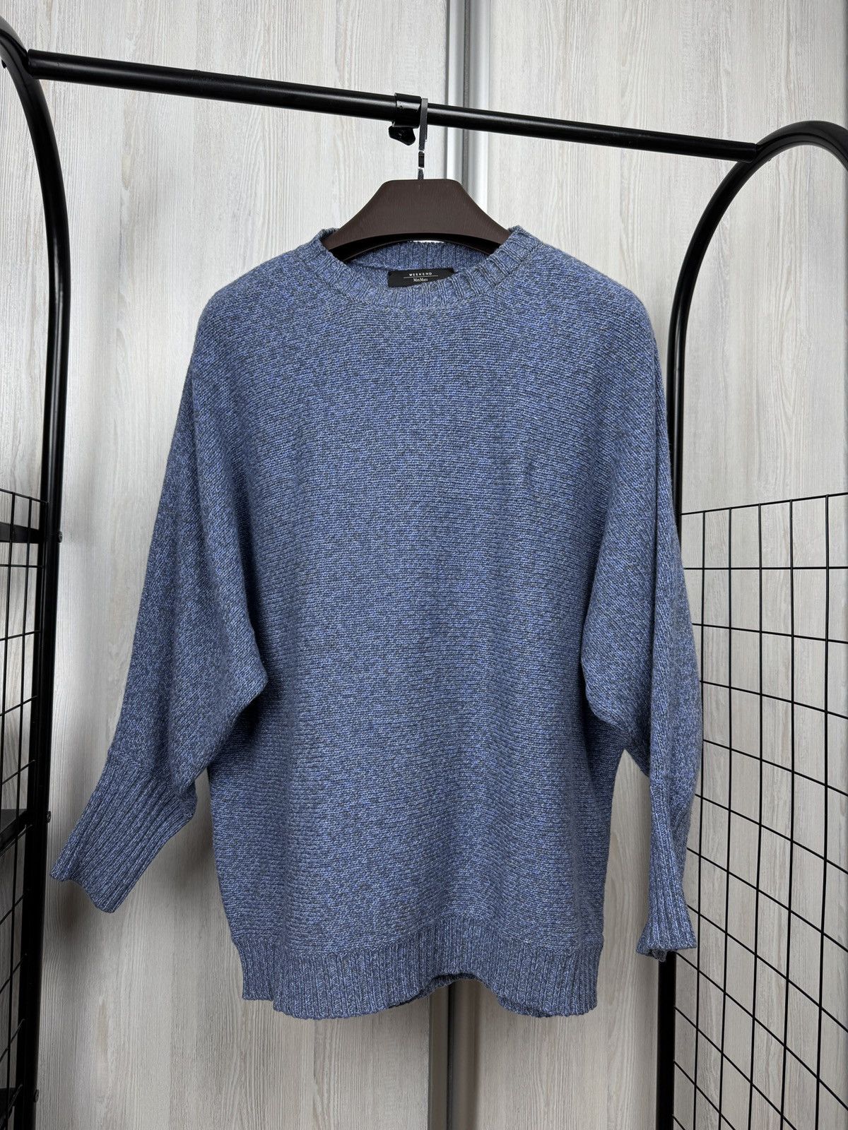 Max Mara Weekend Max Mara blue oversized knitted sweater avant garde Size S / US 4 / IT 40 - 1 Thumbnail
