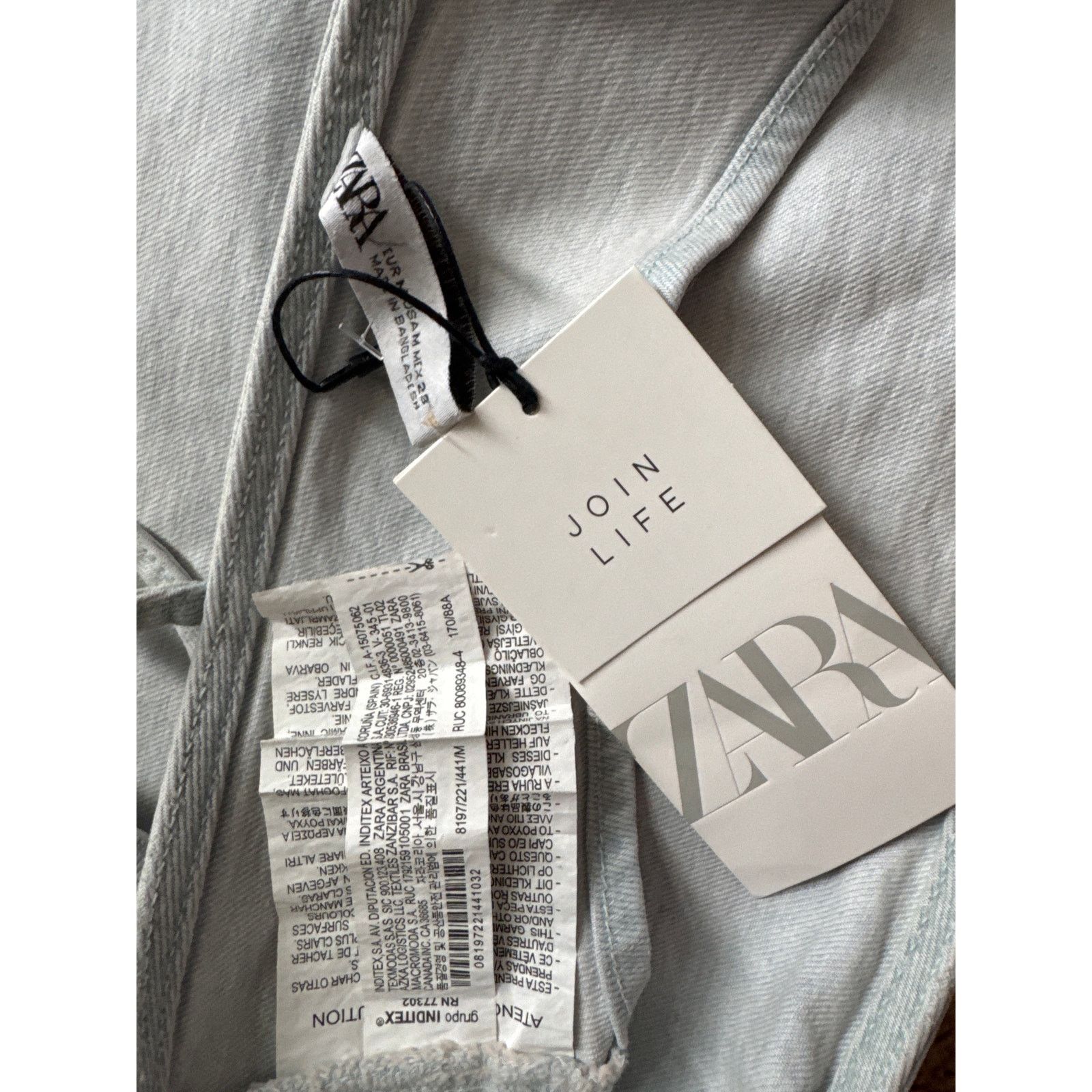 Zara NWT Zara blue denim bandana crop top spaghetti straps zip Size M / US 6-8 / IT 42-44 - 12 Thumbnail