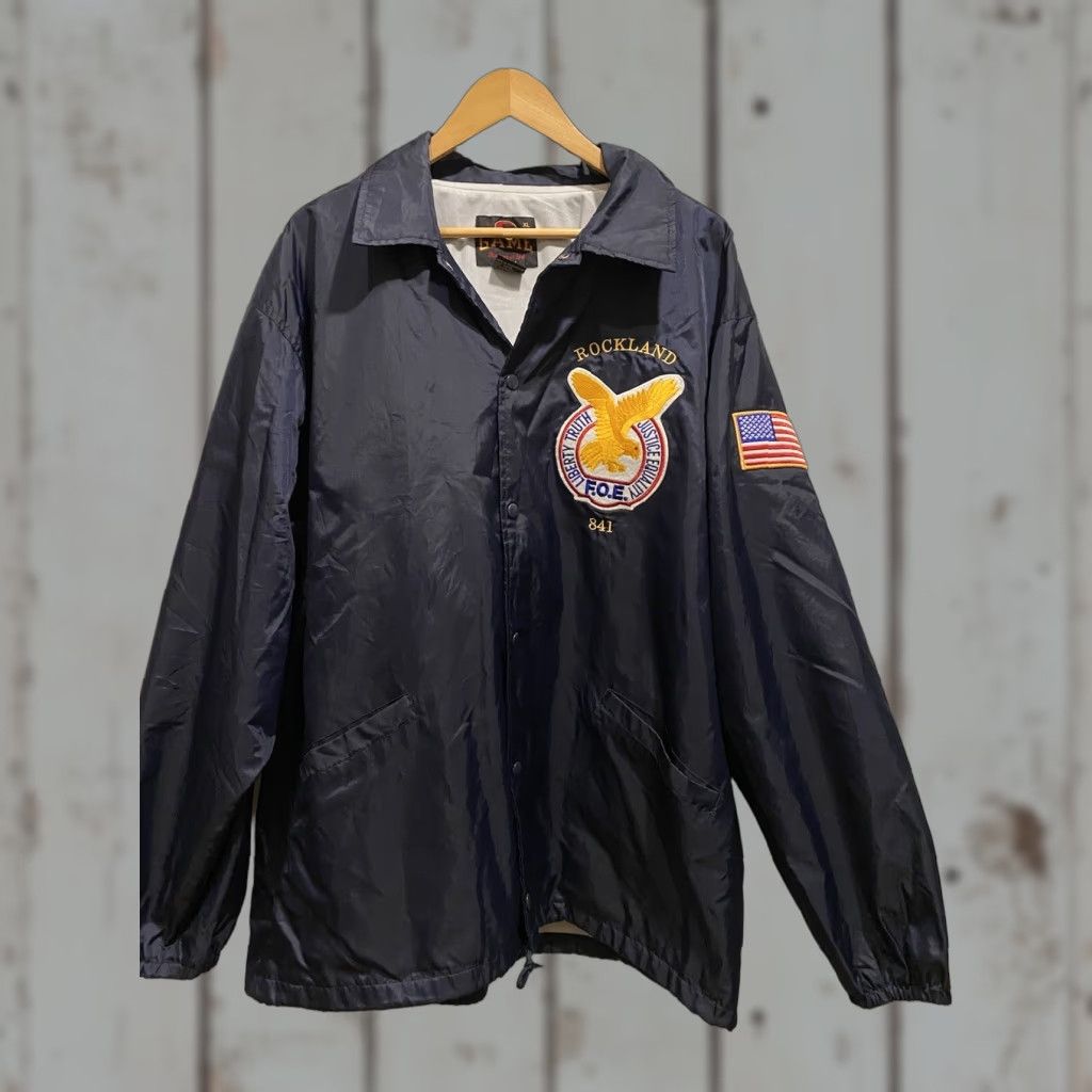 Vintage VINTAGE Game Jacket Rockland #841 F.O.E. Blue Snap XL Coach Jacket Windbreaker Workwear Mens L Blue Snap Size US L / EU 52-54 / 3 - 1 Thumbnail