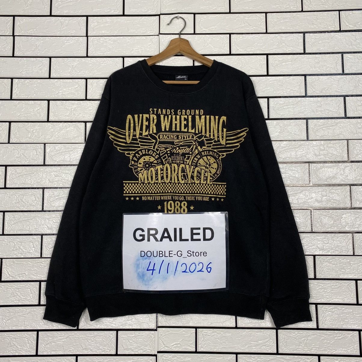 Japanese Brand 📌Punk Biker Style Sweatshirt Over Whelming Motorcycle Size US L / EU 52-54 / 3 - 1 Thumbnail