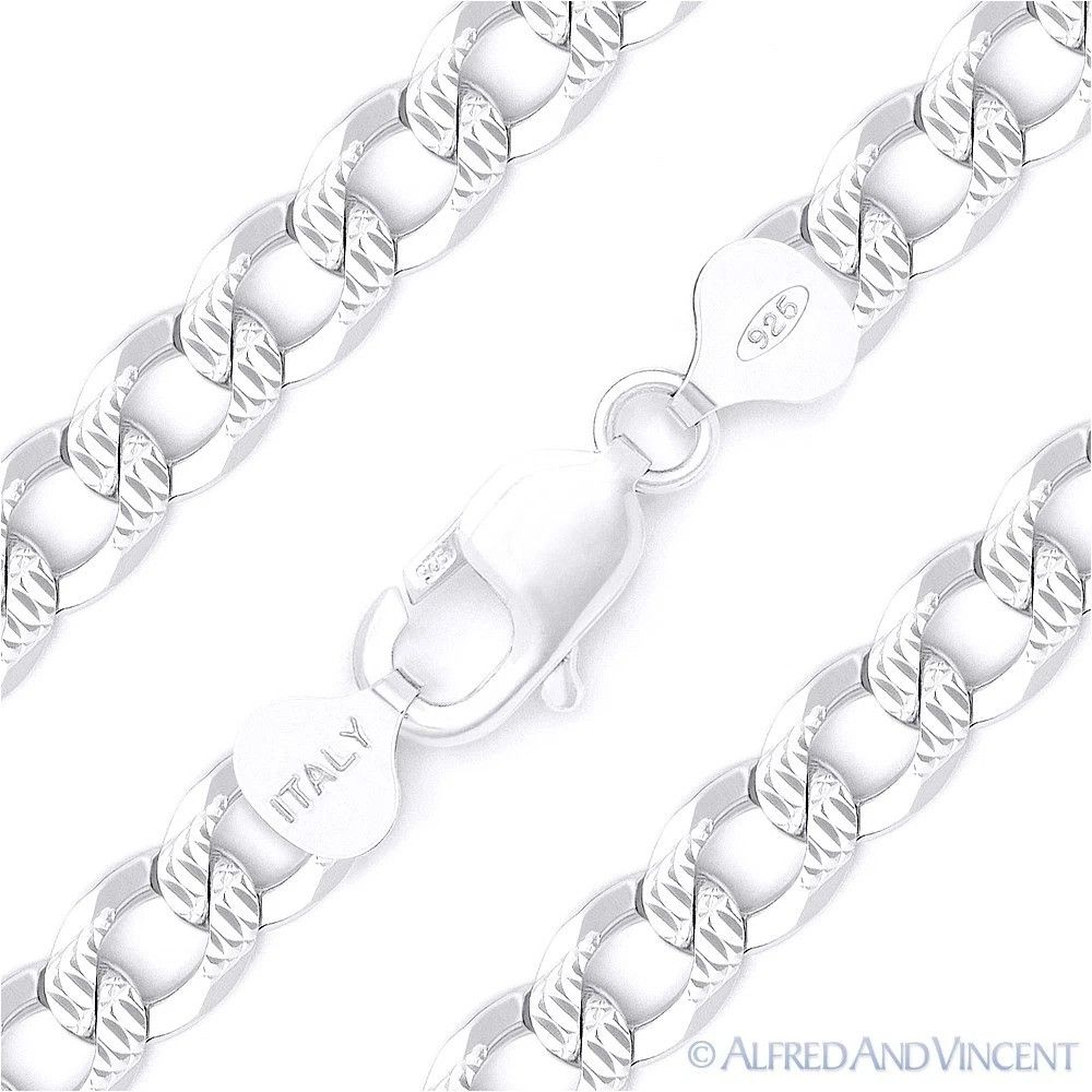 Other 10.5mm Cuban / Curb Link D-Cut Pave Chain Bracelet Size ONE SIZE - 1 Thumbnail