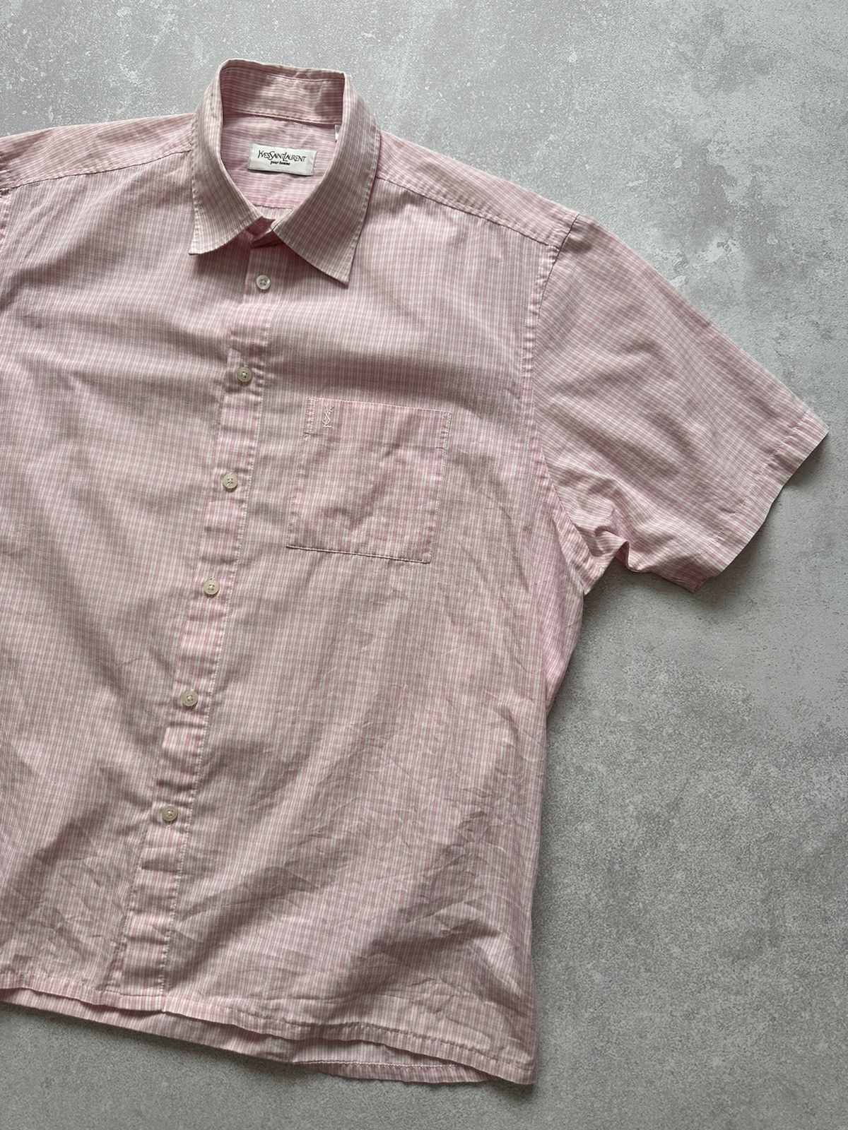 Vintage × Yves Saint Laurent Shirts Short Sleeve YSL Yves Saint Laurent Vintage Size XL Size US XL / EU 56 / 4 - 2 Thumbnail