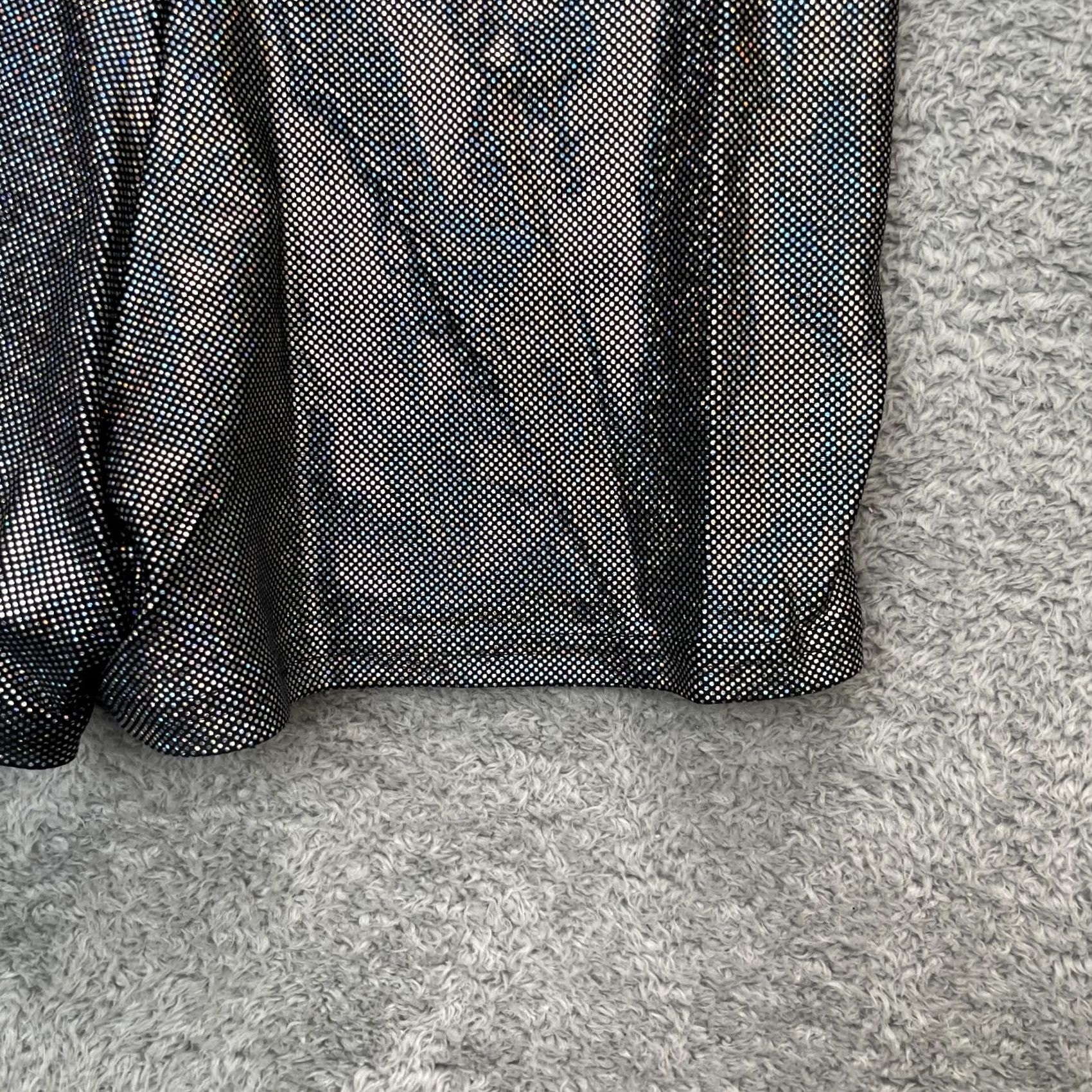 American Apparel VINTAGE American Apparel Shorts Womens Medium Black Holographic High Waisted Stretch Size 42" / US 20 - 5 Thumbnail