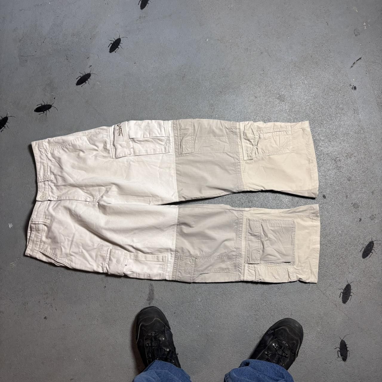 Japanese Brand × Vintage Upcycled Tan and cream cargo trousers with a relaxed fit Size US 34 / EU 50 - 2 Thumbnail