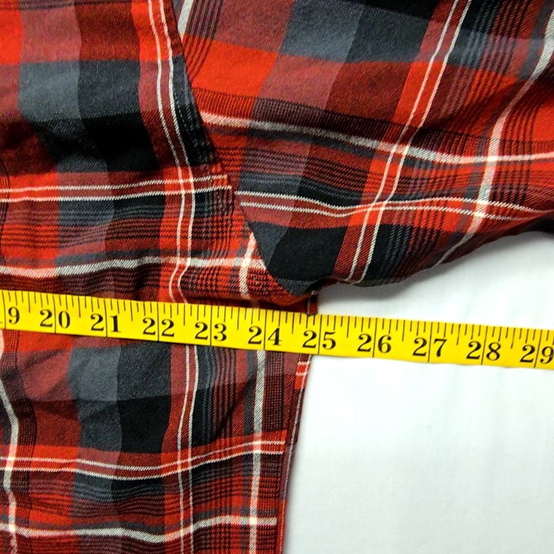 Vintage Vintage Red Black Plaid Flannel L Tall Button Up Shirt 90s Size US L / EU 52-54 / 3 - 9 Thumbnail