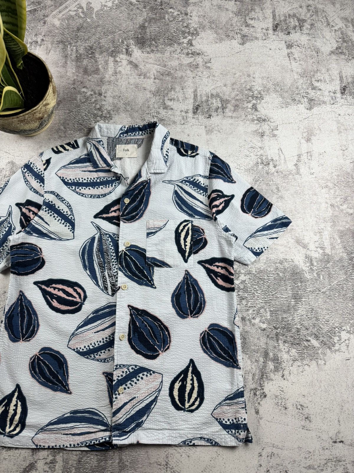 Folk FOLK Camp Collar Short Sleeve Size 3 Button up Shirt Jersey Size US L / EU 52-54 / 3 - 3 Thumbnail
