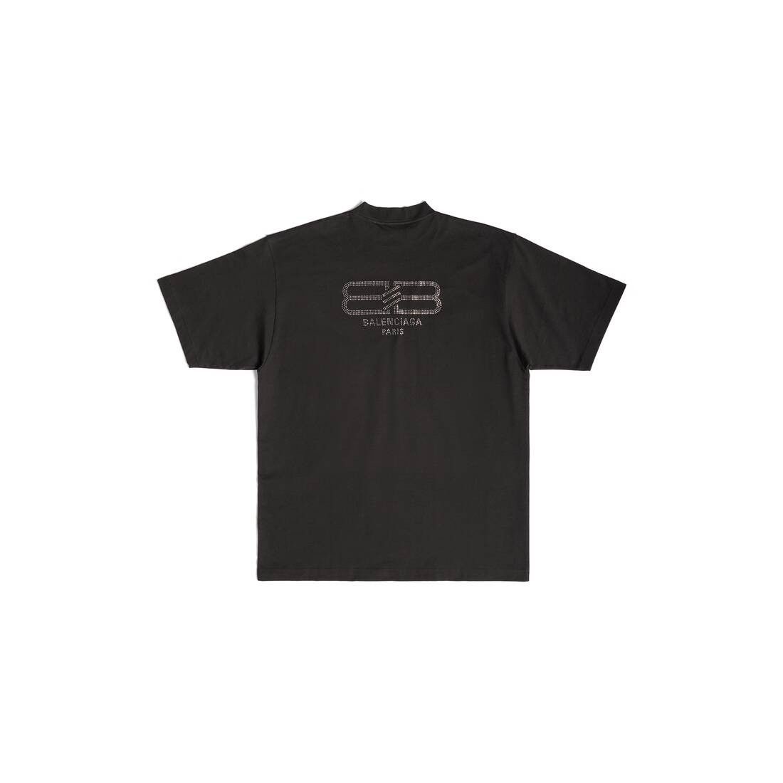 o1srvl11e0825 BB Paris Strass T-Shirt Medium Fit in Black