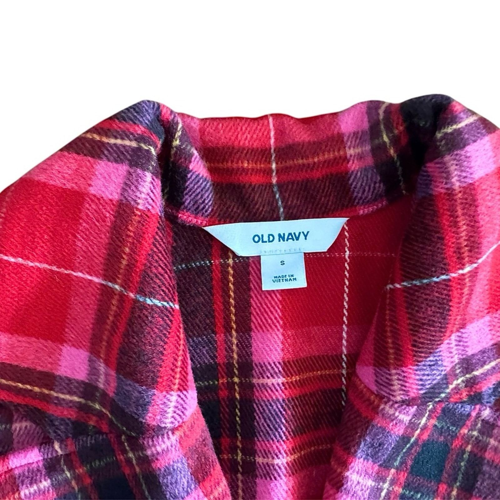 Old Navy Old Navy Red Plaid Coat Size S / US 4 / IT 40 - 3 Thumbnail