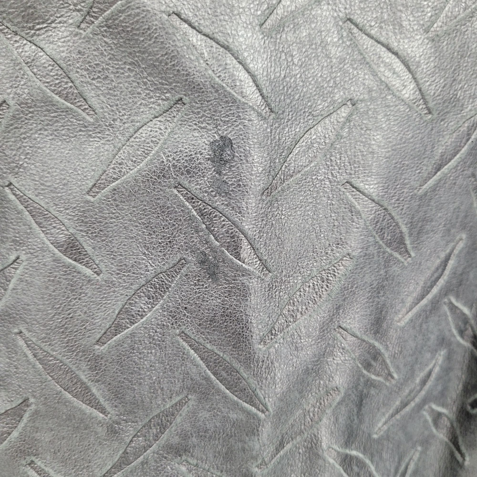 Vintage 80s Steampunk Black Leather Trench Coat Sz S Tread Embossed Size US S / EU 44-46 / 1 - 11 Thumbnail