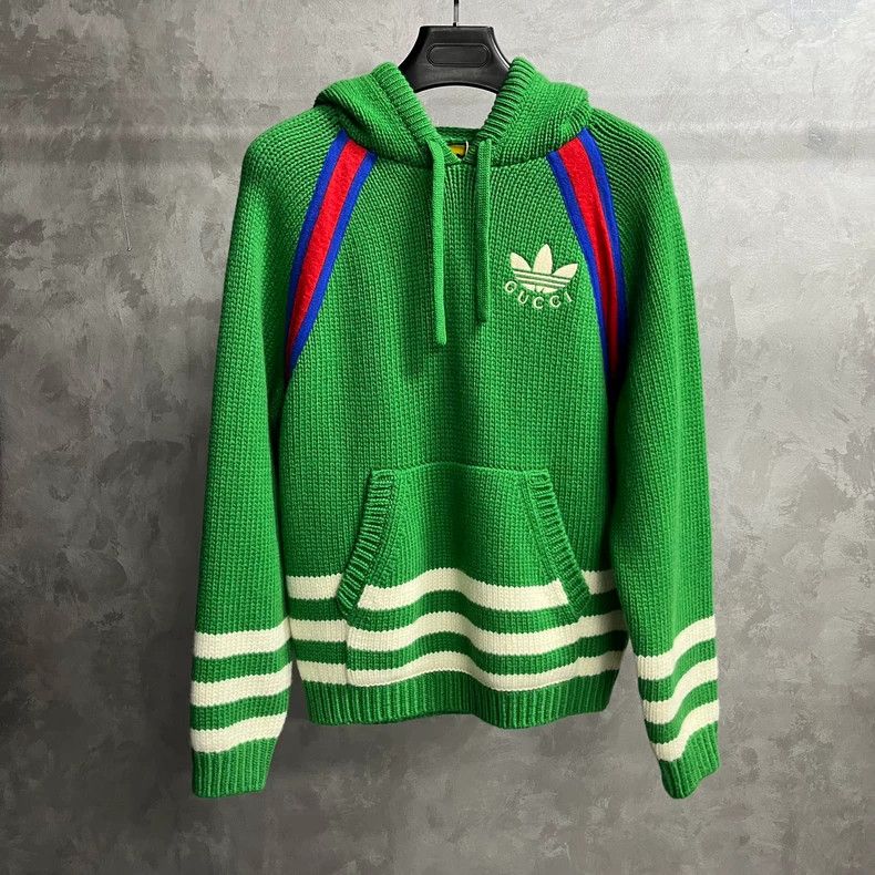 Gucci Gucci Adidas green knitted logo hooded sweatshirt 2501-Next Size US S / EU 44-46 / 1 - 1 Thumbnail
