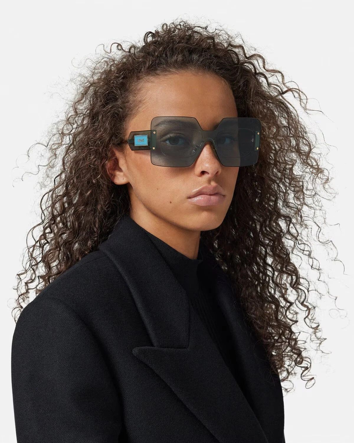 Versace VERSACE VE2277 DAMIER PLAQUE 2277 Blue Unisex Mask Sunglass Size ONE SIZE - 10 Thumbnail