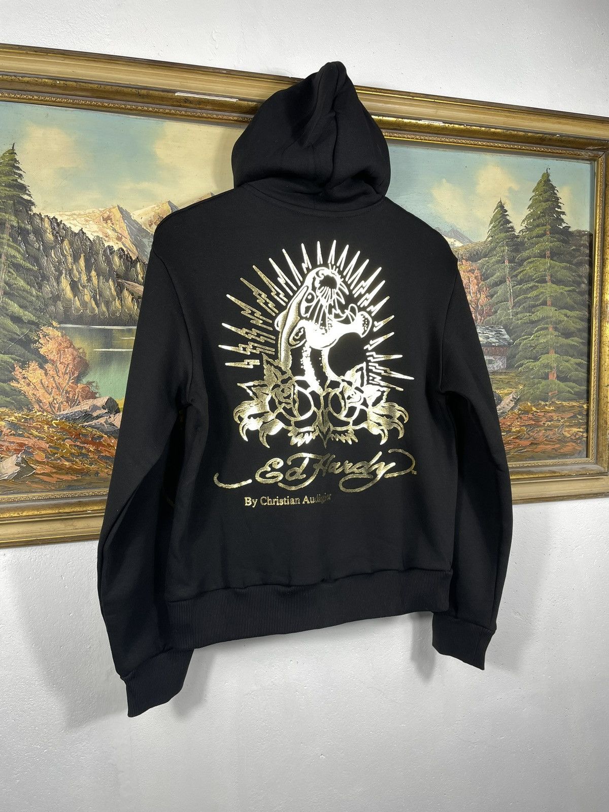 Christian Audigier × Ed Hardy × Vintage Ed Hardy Retro 00s Hoodie Sweatshirt Affliction Grunge Size M / US 6-8 / IT 42-44 - 8 Thumbnail