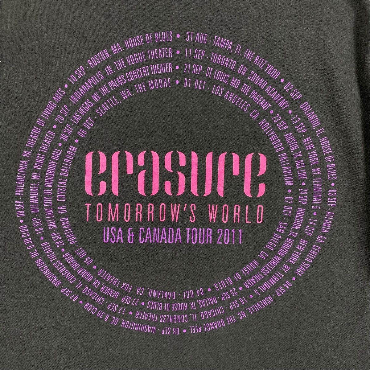 Band Tees × Vintage ERASURE Tomorrow's World Usa & Canada Tour 2011 Synth Pop Size US M / EU 48-50 / 2 - 5 Thumbnail