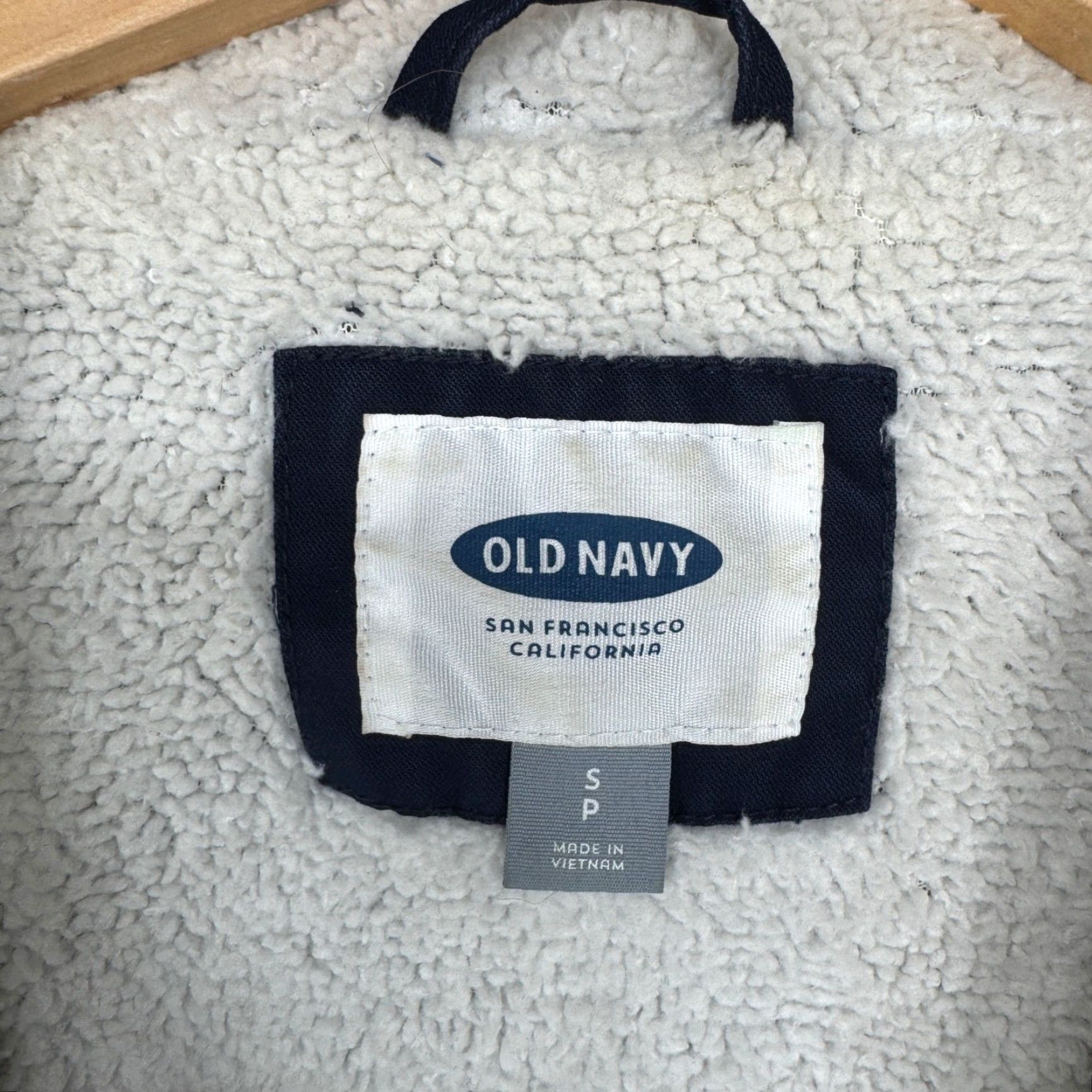Old Navy Old Navy Jacket Hooded Sherpa Lined Barn Coat Blue Navy Size S Casual Women Size S / US 4 / IT 40 - 3 Thumbnail