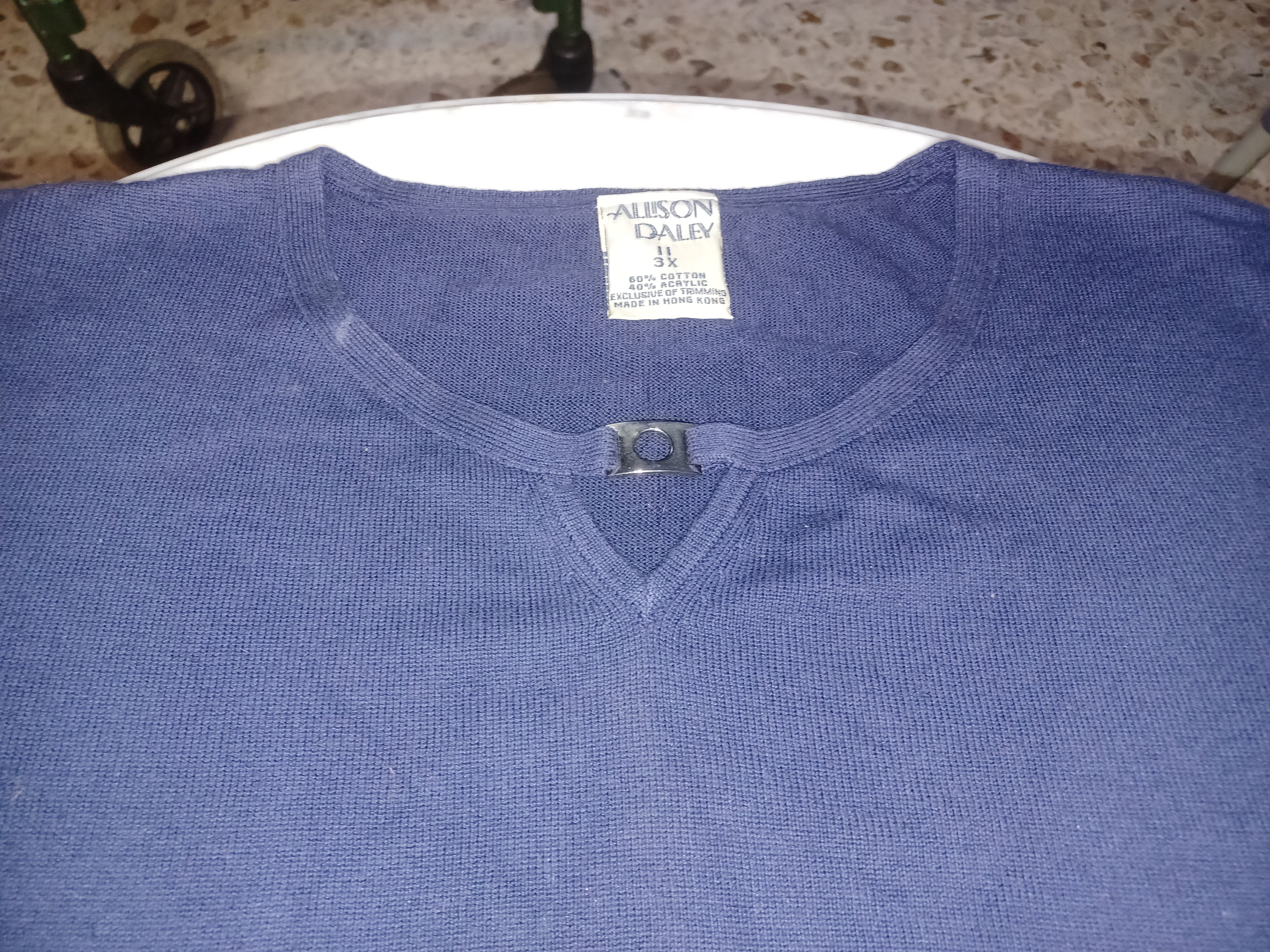 Other Allison Daley Women's Pull-Over Top 3X Dark Navy Blue Size 3XL / US 20-22 - 3 Thumbnail