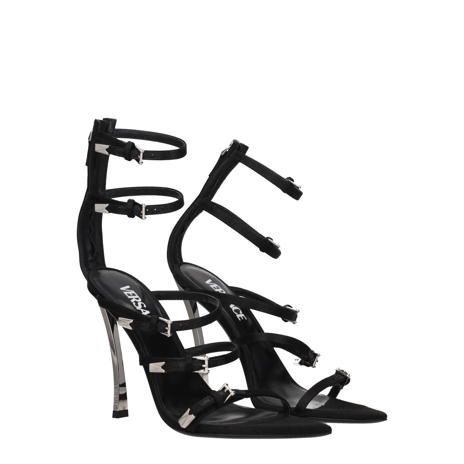 Versace ob1o1e0125 Satin Sandals in Black Size US 8 / IT 38 - 2 Thumbnail