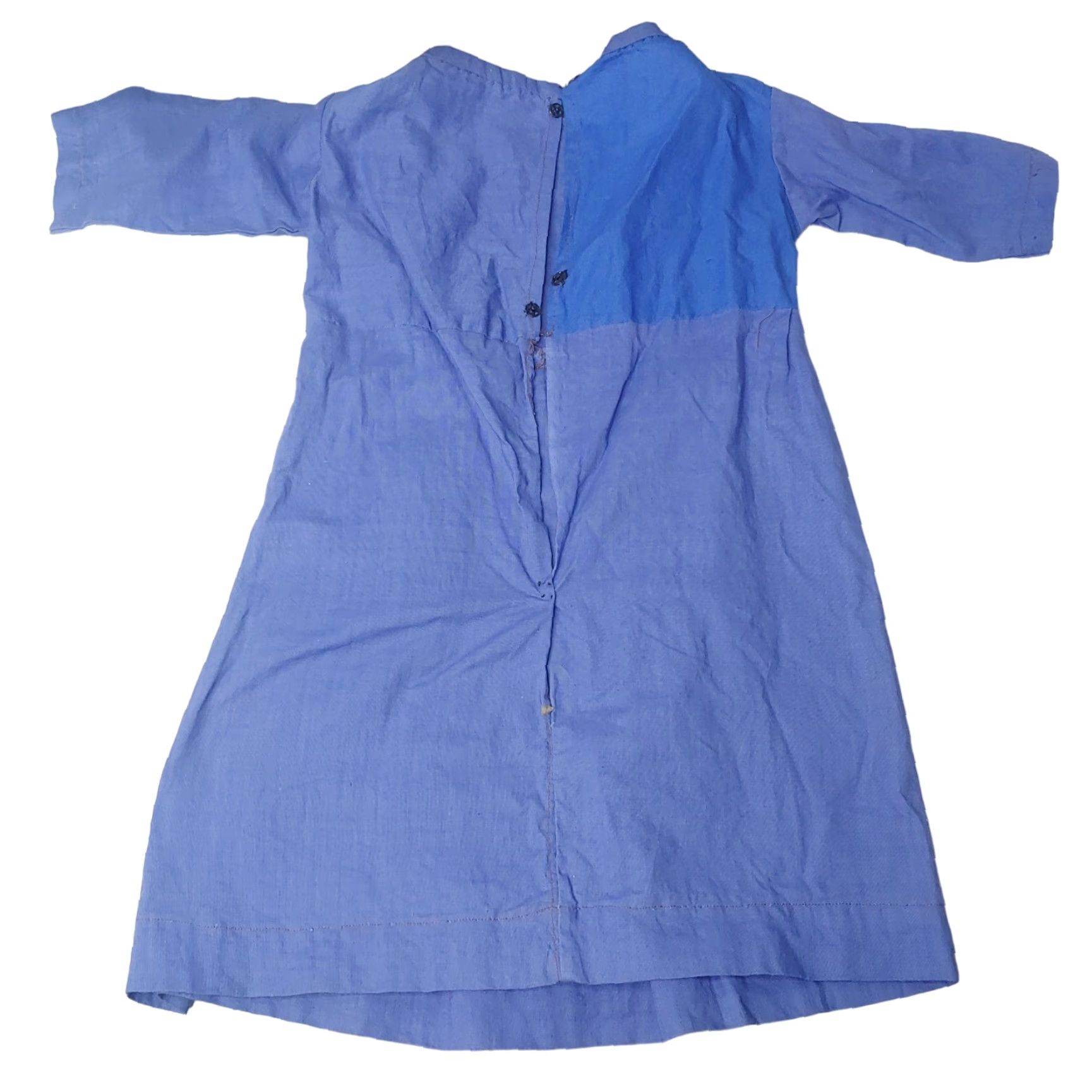 Vintage VINTAGE Handmade Girls Dress Slip Dress Green Blue Cotton Polyester Long Sleeve Ethnic/Peasant 32" sweep 44.5" sweep Womens? Size ONE SIZE - 5 Thumbnail