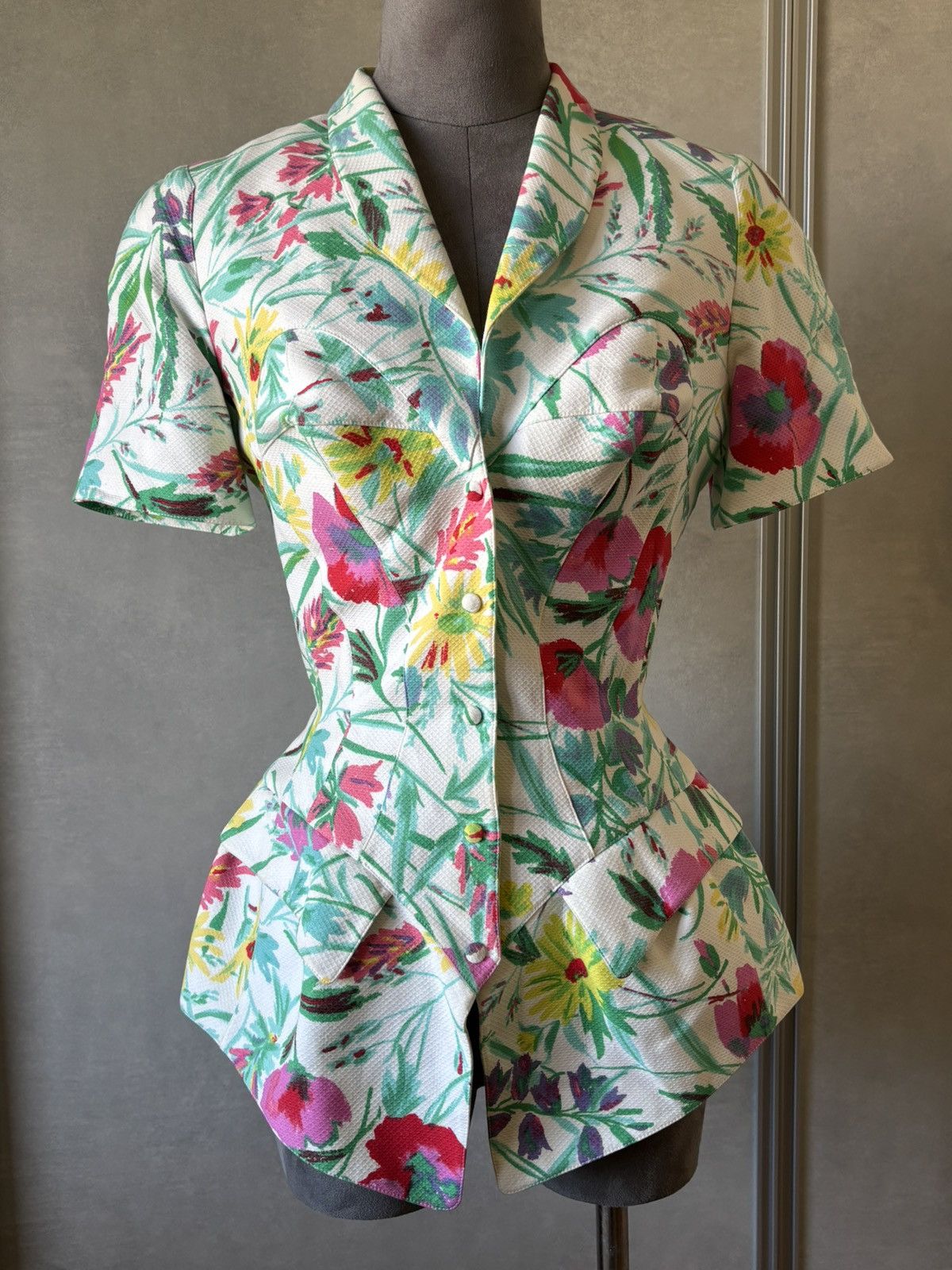 Thierry Mugler Thierry Mugler Couture Floral Sculpted Jacket – Summer 1997 Size S / US 4 / IT 40 - 1 Thumbnail