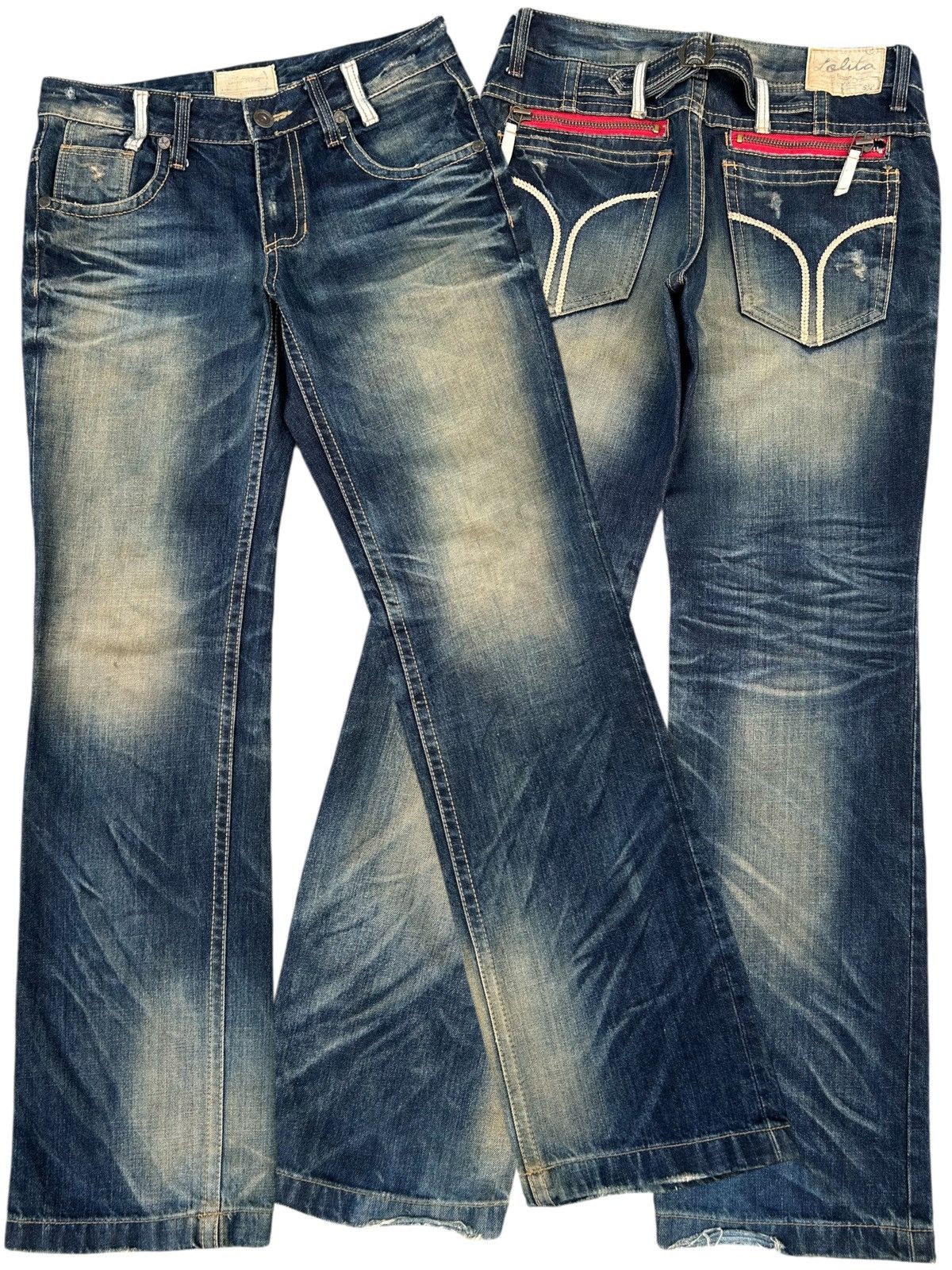If Six Was Nine Lolita Buckle Back Japanese Brand Distressed Denim Jeans Size US 34 / EU 50 - 1 Thumbnail