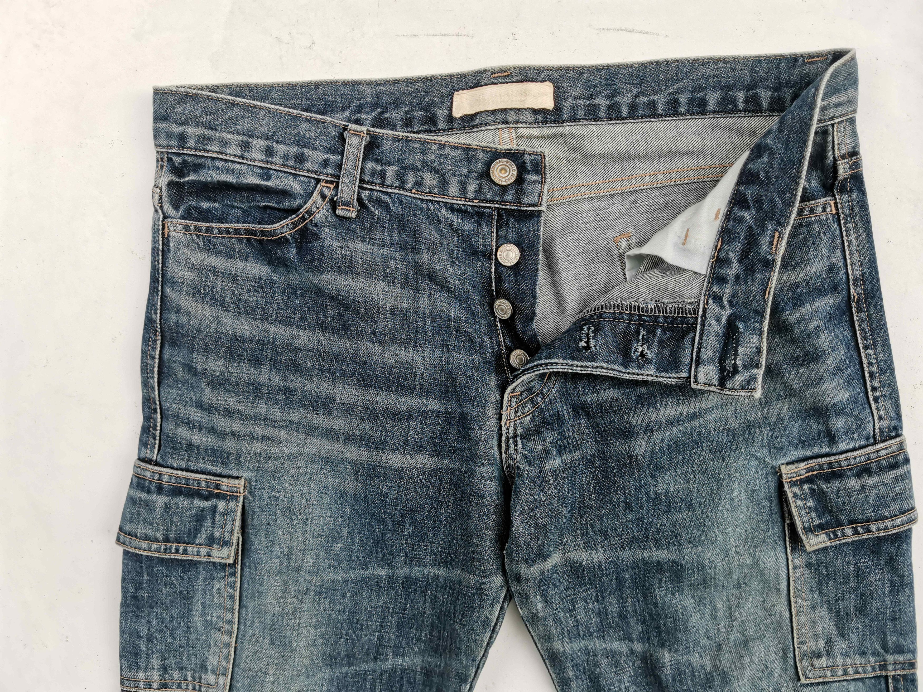 Japanese Brand International World Jeans Tactical Cargo Multipocket Pants Size US 33 - 4 Thumbnail