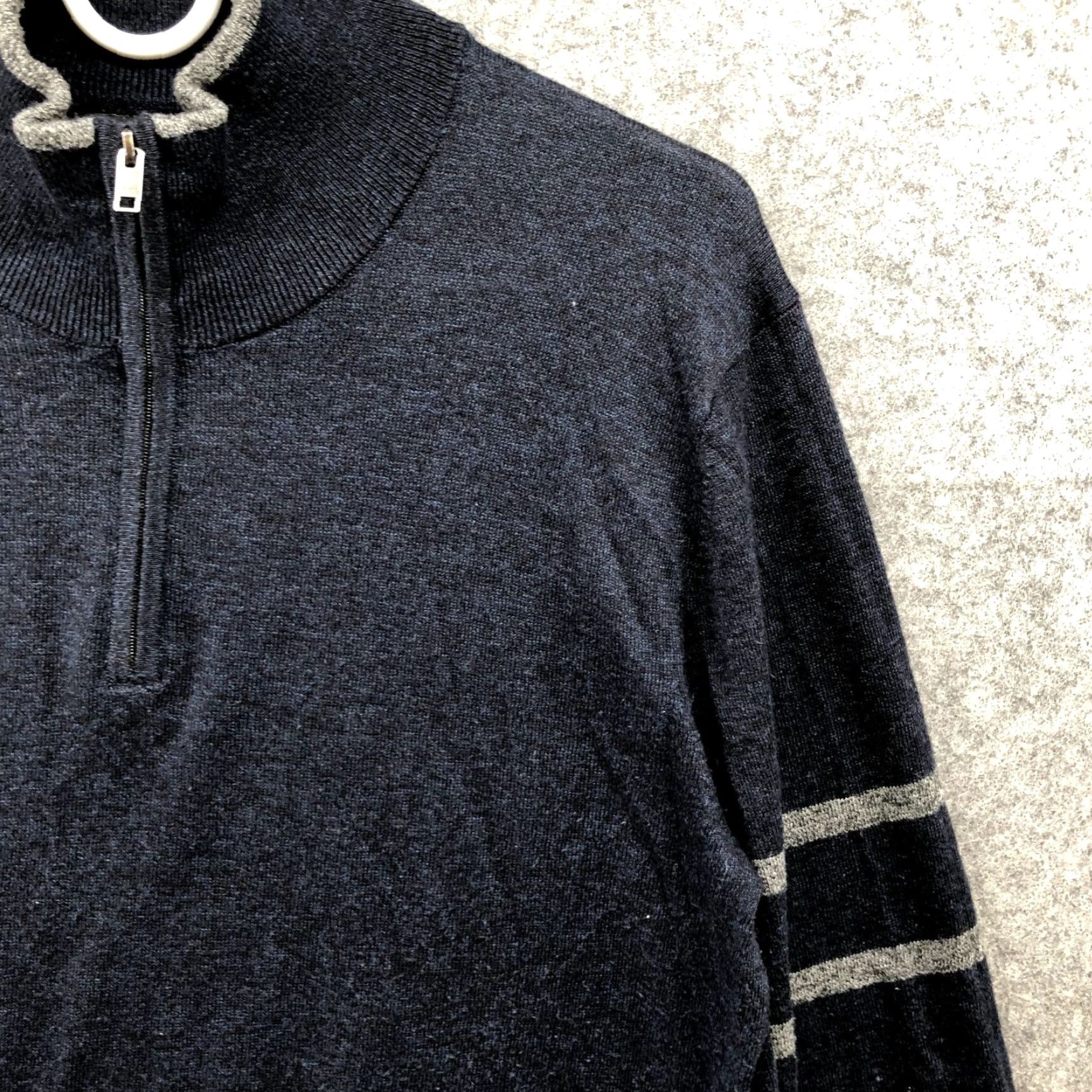 Banana Republic VINTAGE Banana Republic Men’s Sweater Pullover 1/4 Zip Long Sleeve Fall Winter Navy Blue S Eco Cotton Size US S / EU 44-46 / 1 - 6 Thumbnail