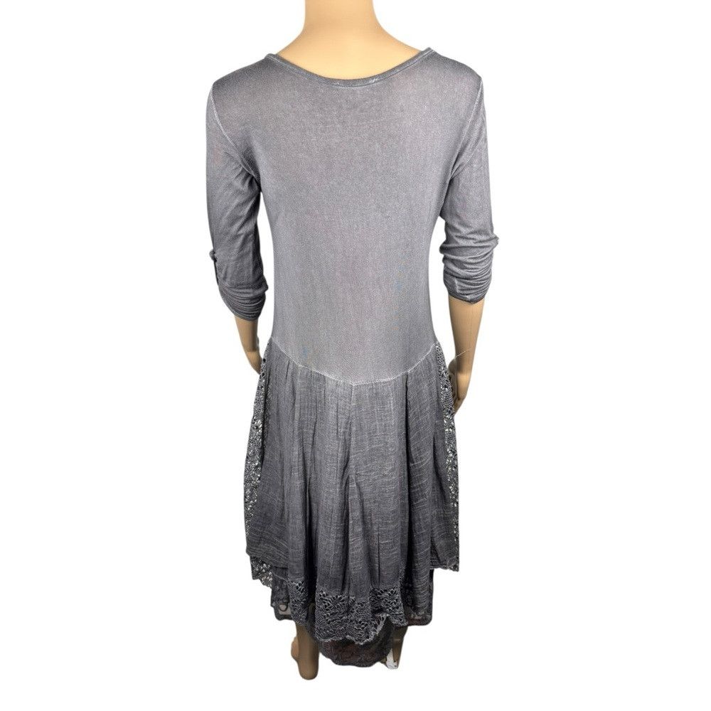 Other MADE IN ITALY Mix Media Grey Midi Dress Size S Size S / US 4 / IT 40 - 4 Thumbnail