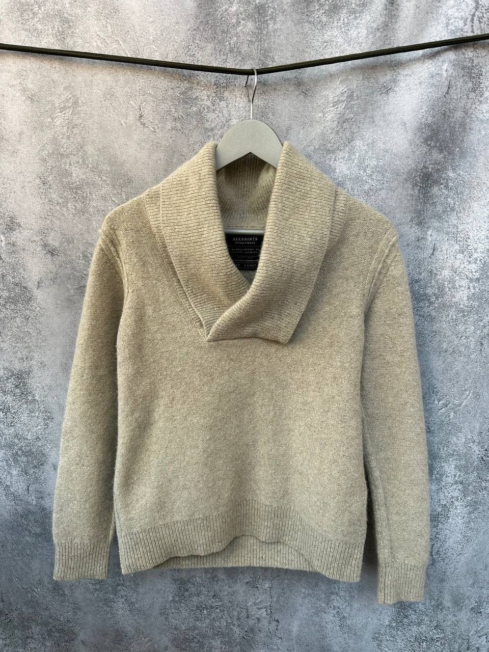 Allsaints × Vintage Allsaints Spitalfields Skythe Funnel Shawl Collar Sweater Size US L / EU 52-54 / 3 - 2 Thumbnail