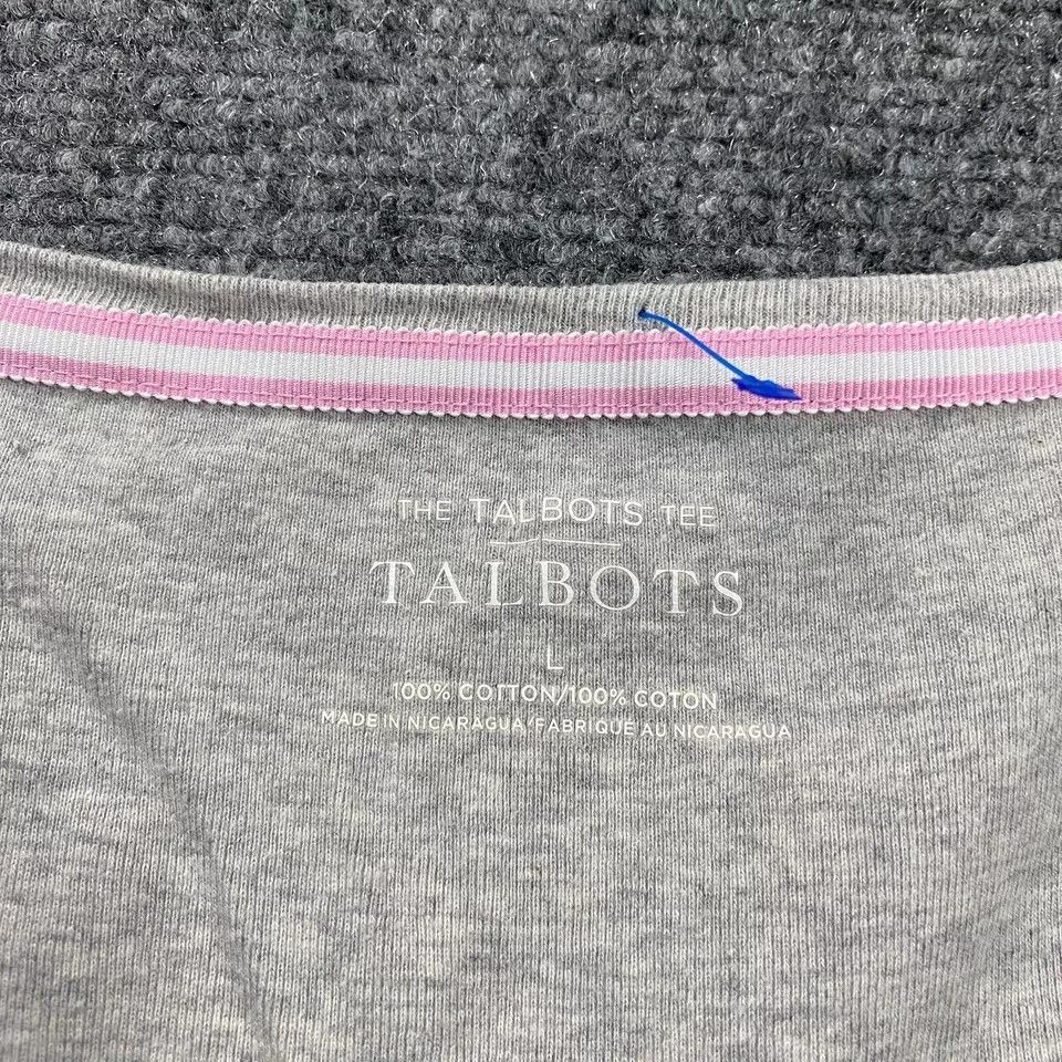Talbots Talbots Shirt Womens Large Gray Tee V-Neck Casual Cotton Size L / US 10 / IT 46 - 3 Thumbnail