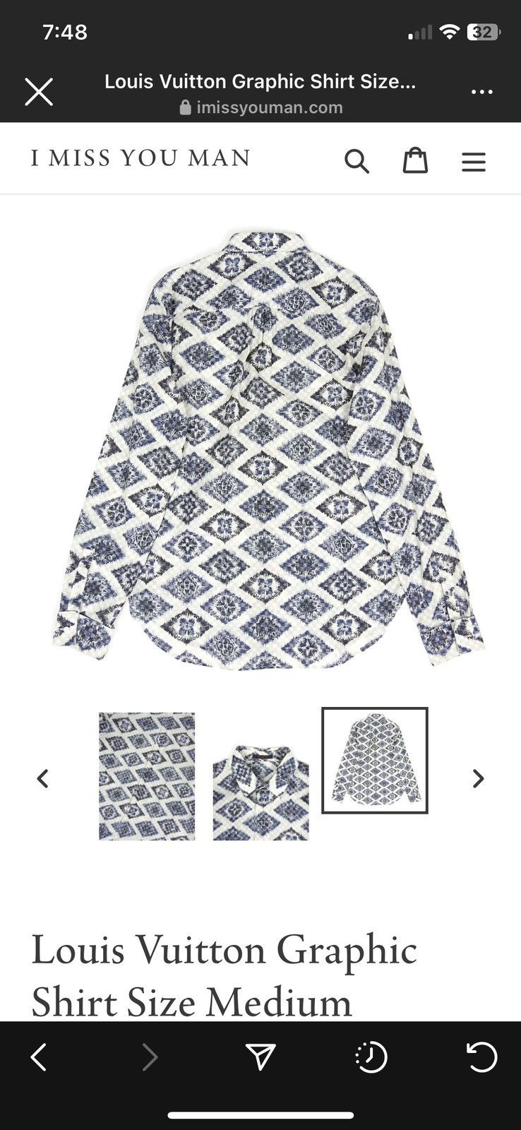 Louis Vuitton Louis Vuitton Graphic Shirt Size Medium Size US M / EU 48-50 / 2 - 4 Thumbnail
