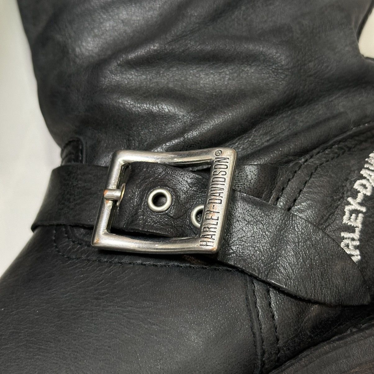 Harley Davidson 🌹Harley Davidson rose biker Boots Black Leather Western Size US 7.5 / EU 40-41 - 4 Thumbnail