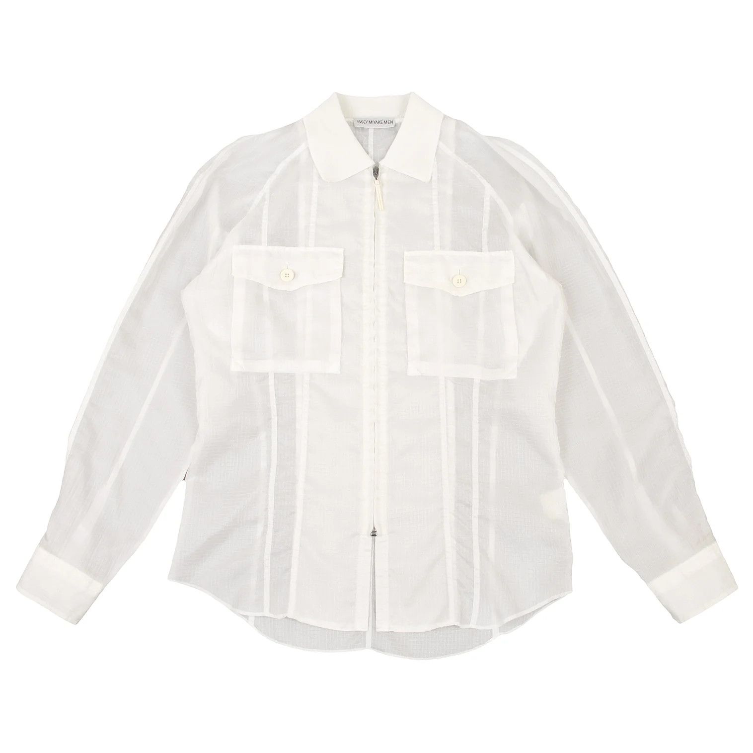 Issey Miyake Zip-up Ripstop Shirt Blouson in White, Size M Size US M / EU 48-50 / 2 - 1 Thumbnail