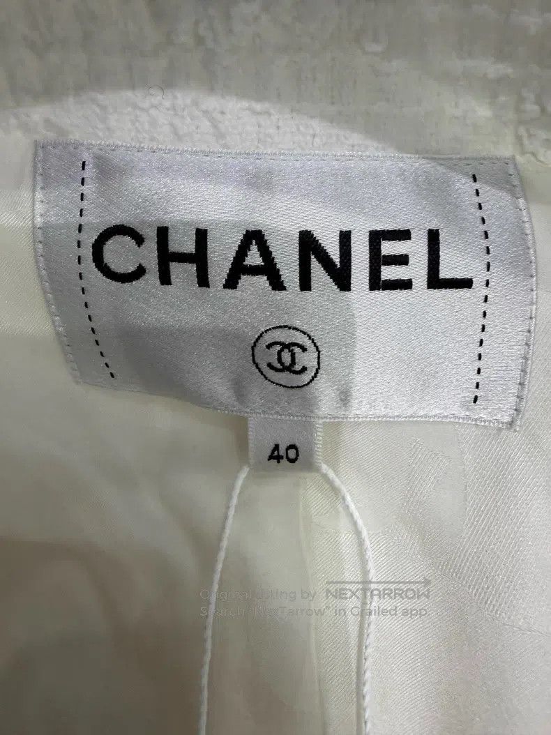 Chanel Chanel Spring and Summer Series White Pearl Tweed Coat Size S / US 4 / IT 40 - 4 Thumbnail