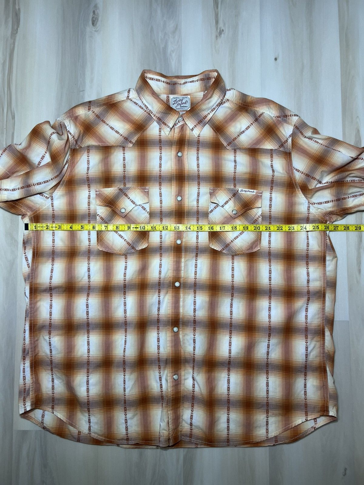 Lucky Brand Lucky Brand Shirt Size XXL Brown Diamond Plaid Pearl Snap Size US XXL / EU 58 / 5 - 6 Thumbnail
