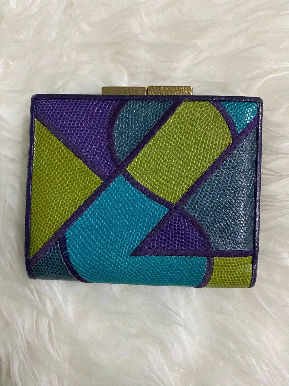 Yves Saint Laurent Yves Saint Laurent Bifold Vintage Leather Colourful Wallet Size ONE SIZE - 5 Thumbnail