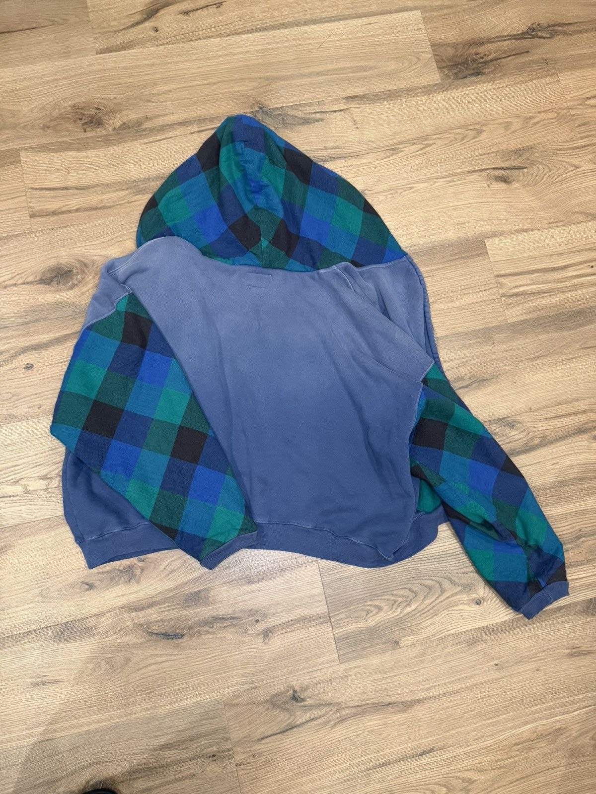 ERL ERL Blue Plaid zip up patch work Size US M / EU 48-50 / 2 - 2 Thumbnail