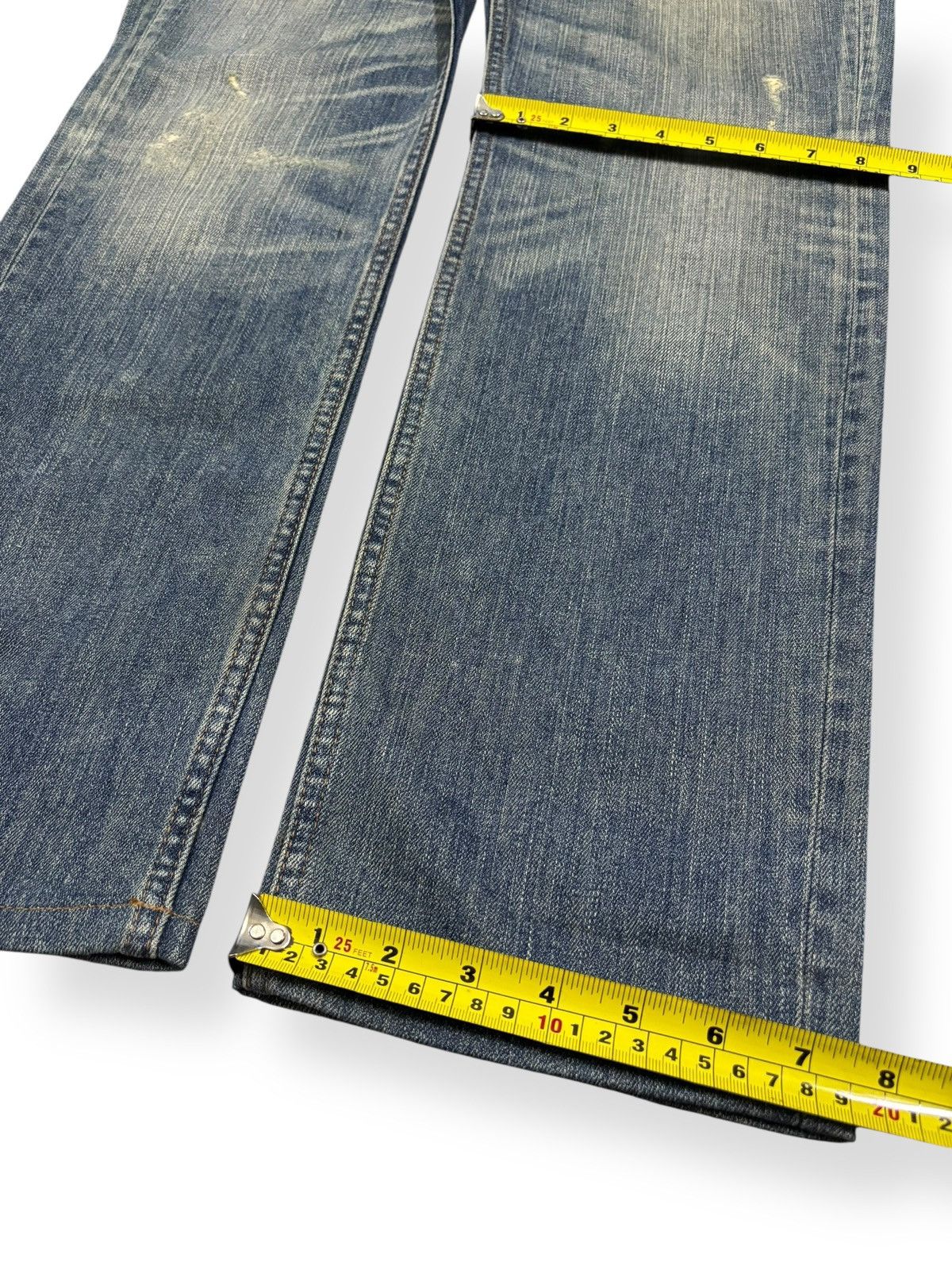 Japanese Brand Vintage Union Station Mud Washed Whiskers Distressed Jeans Size US 32 / EU 48 - 13 Thumbnail