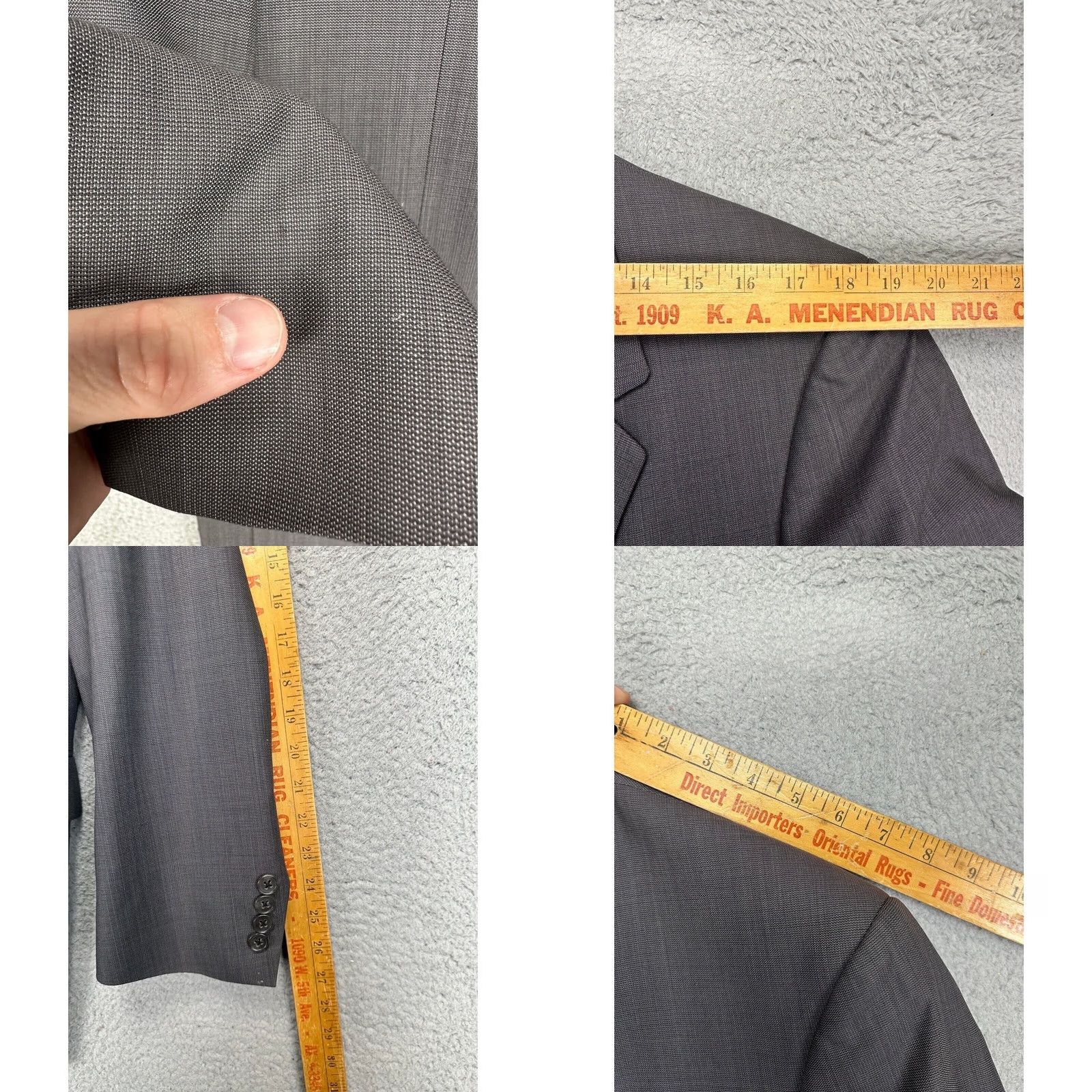 Hart Schaffner Marx Hart Schaffner Marx Blazer Mens 44L Grey Wool Sport Coat Size 44R - 9 Thumbnail